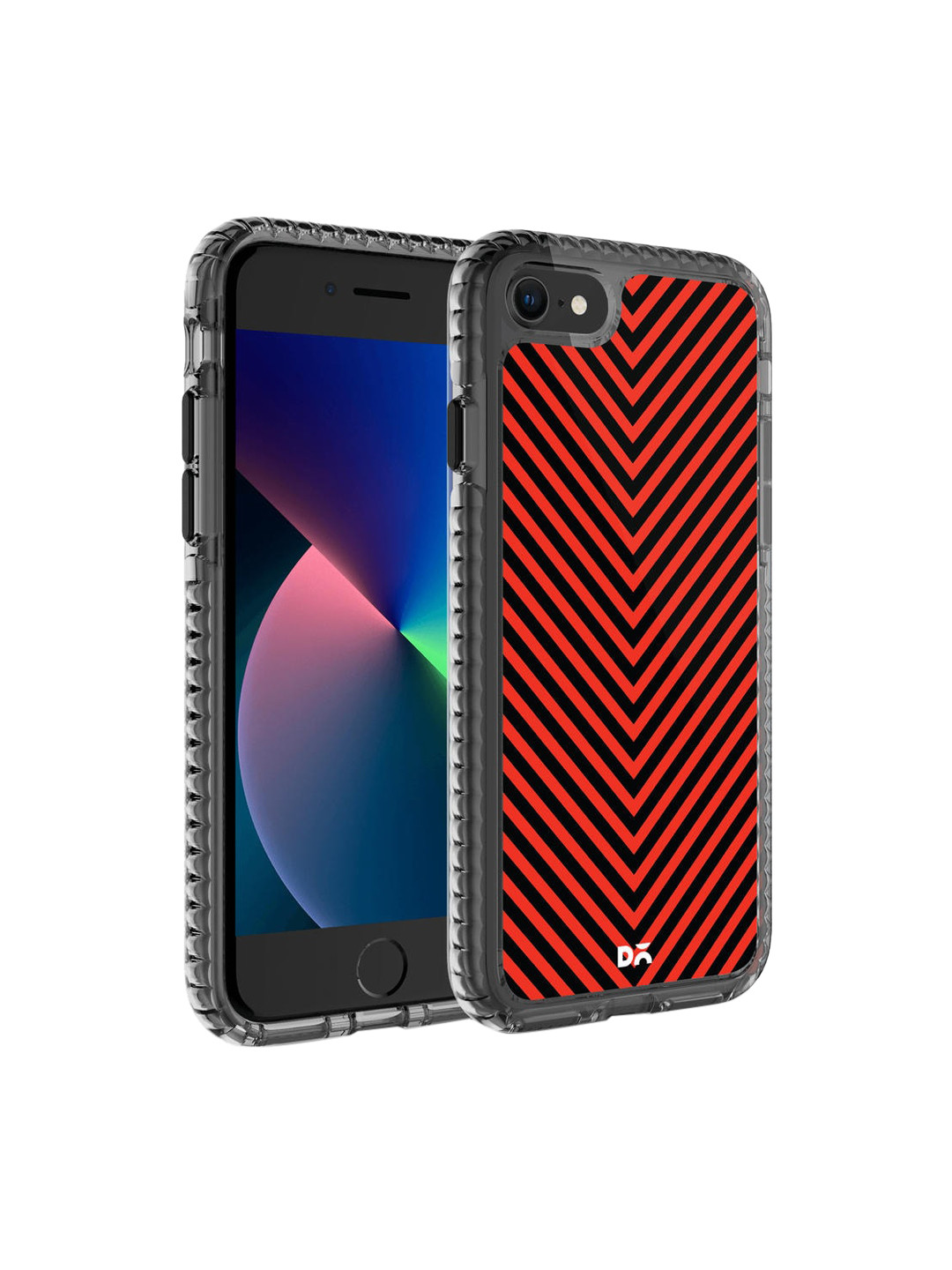 

DailyObjects Red-coloured & Black Printed V Red Stride iPhone 8 Back Case