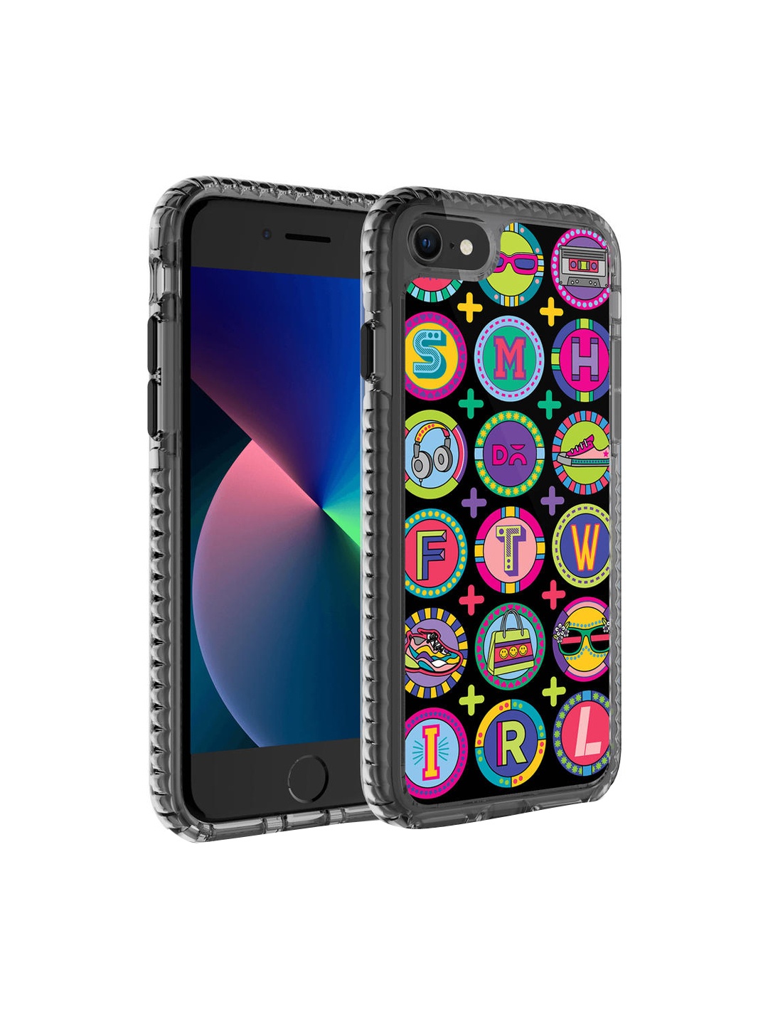 

DailyObjects Black Printed iPhone SE 2020 Phone Case