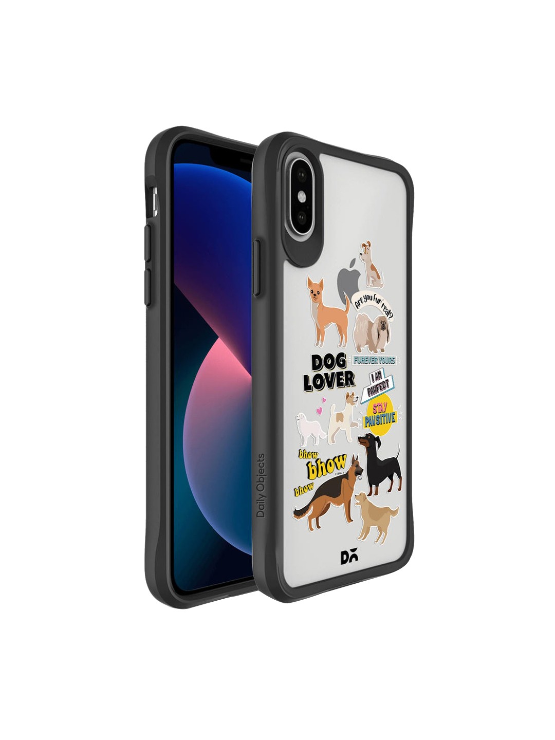 

DailyObjects Grey & Brown Fur Babies Hybrid Clear iPhone XS Back Case