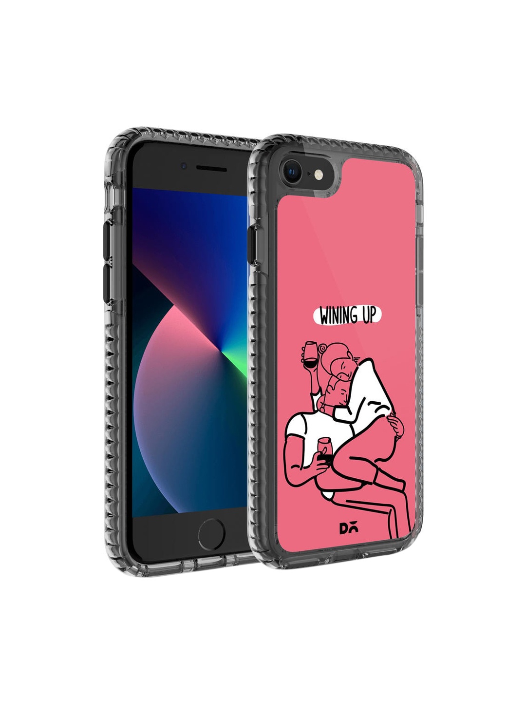 

DailyObjects Pink & White Wining Up iPhone SE Back Case