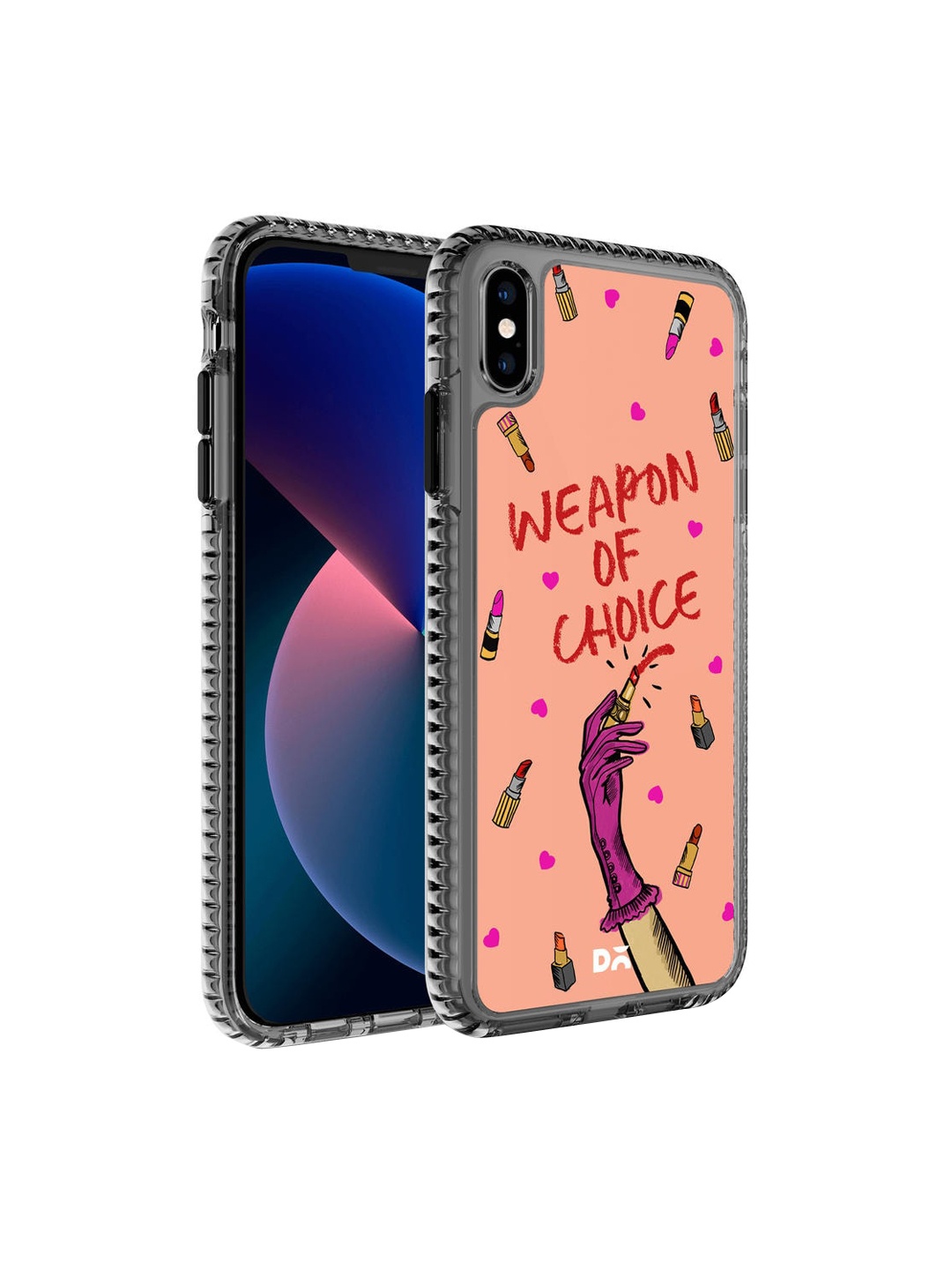 

DailyObjects Peach-Coloured & Purple Weapon of Choice iPhone XS Back Case