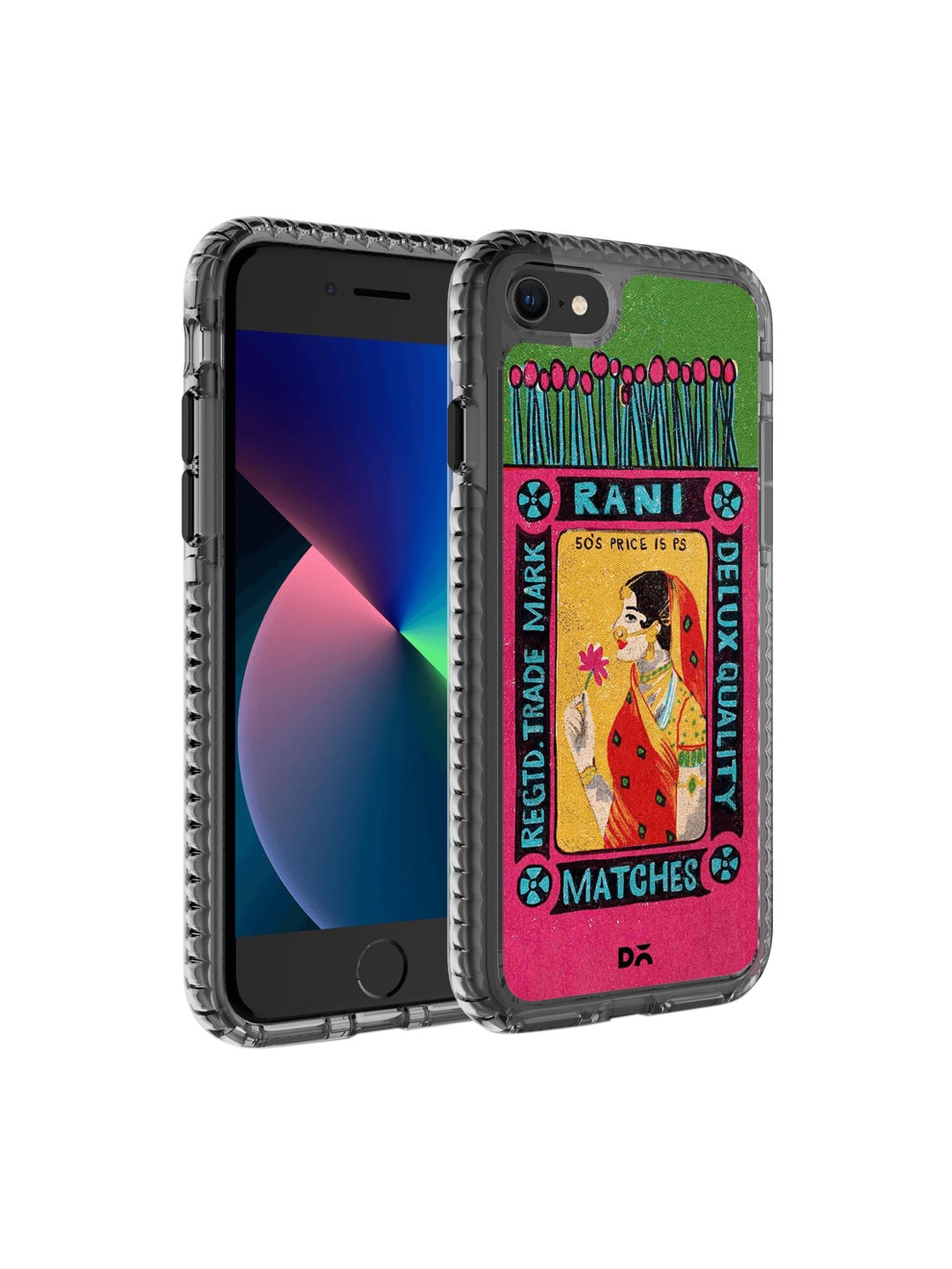 

DailyObjects Pink & Green Rani Matchbox iPhone 8 Back Case