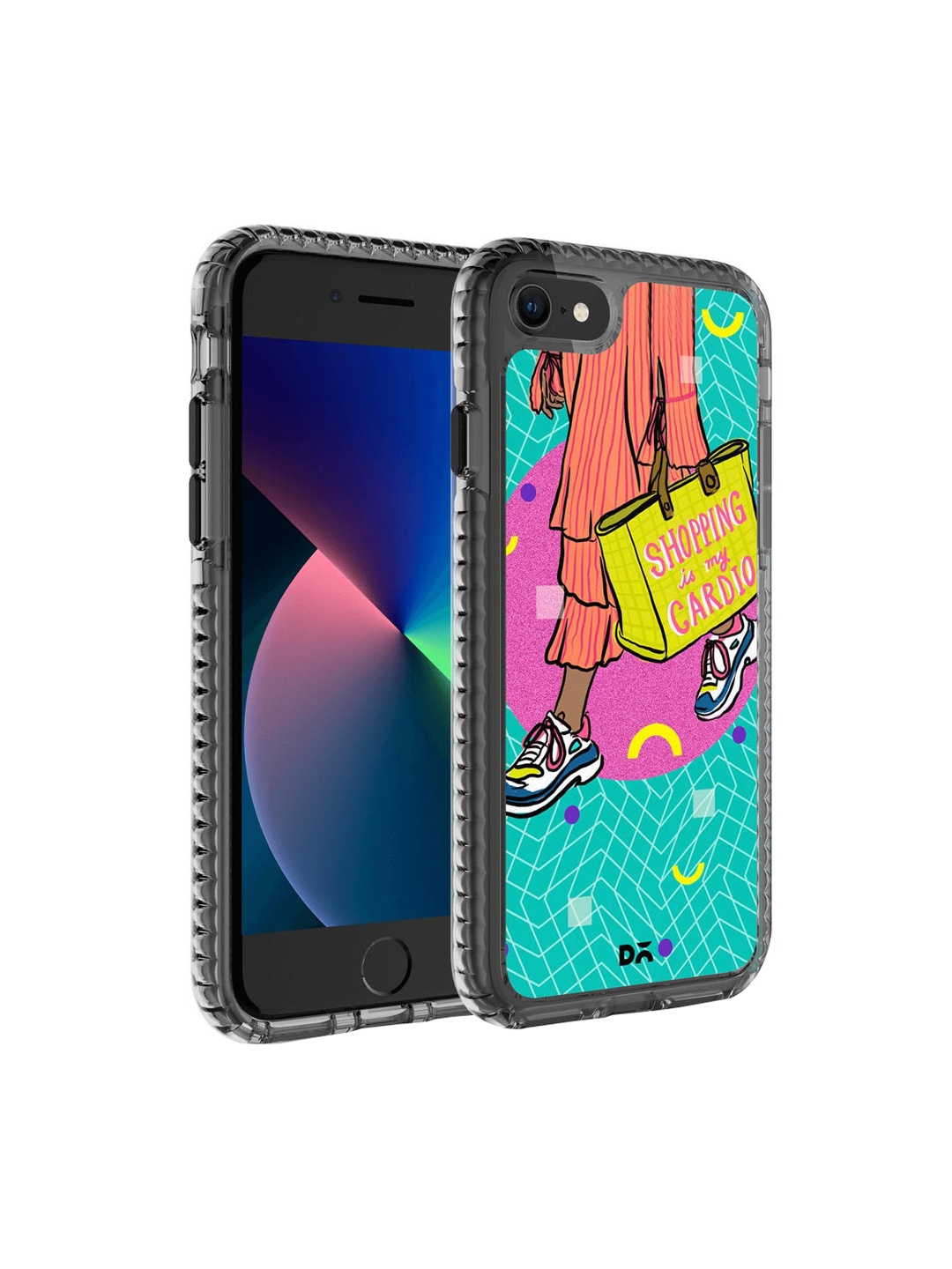 

DailyObjects Teal Blue & Pink Shopping Cardio iPhone 8 Back Case