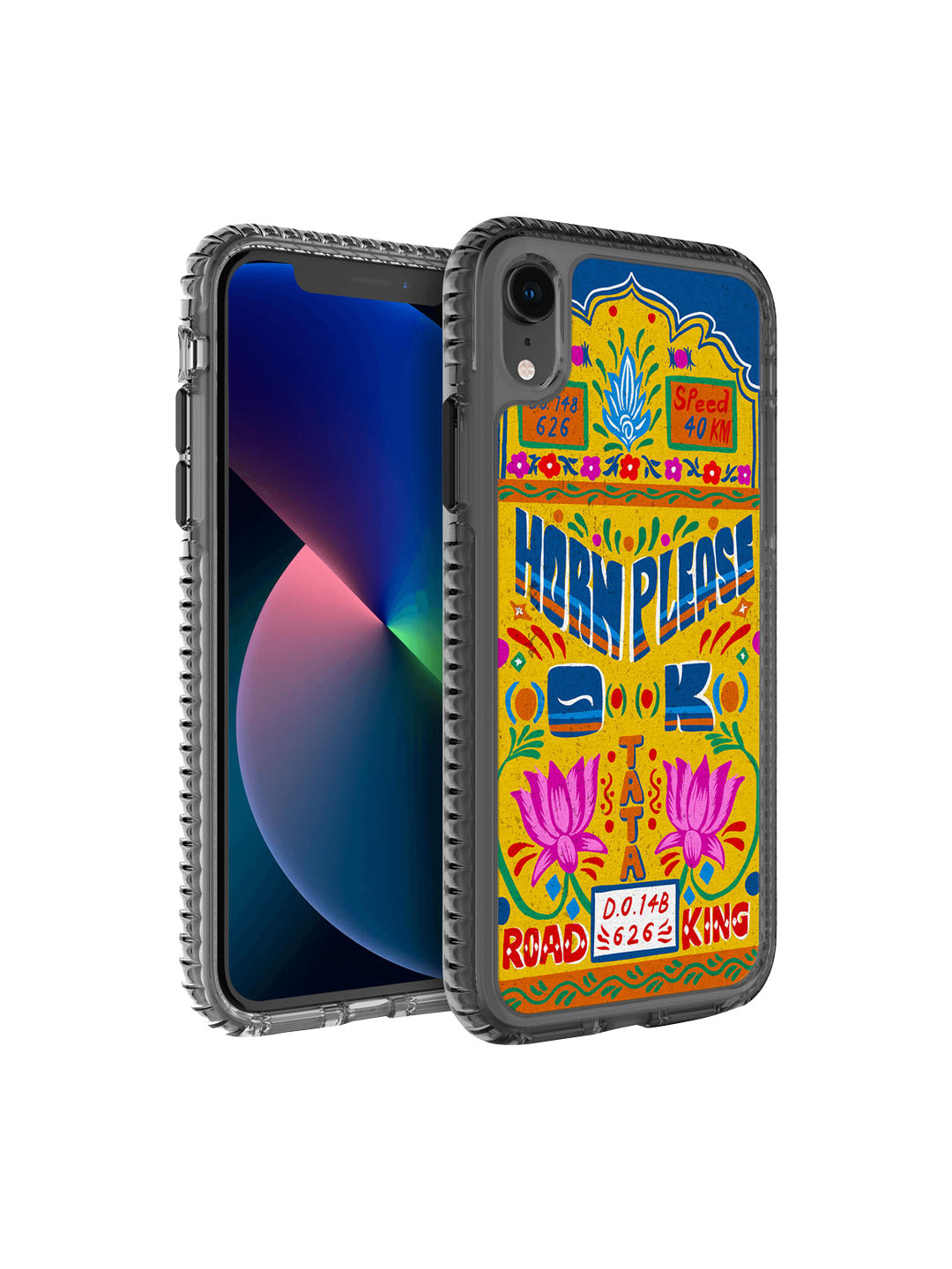 

DailyObjects Yellow & Blue Road King Truckback iPhone XR Back Case