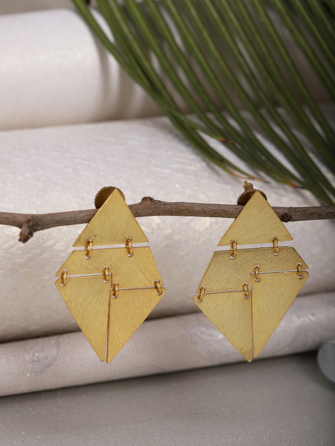 

Berserk Gold-Toned Geometric Gold-Plated Drop Earrings