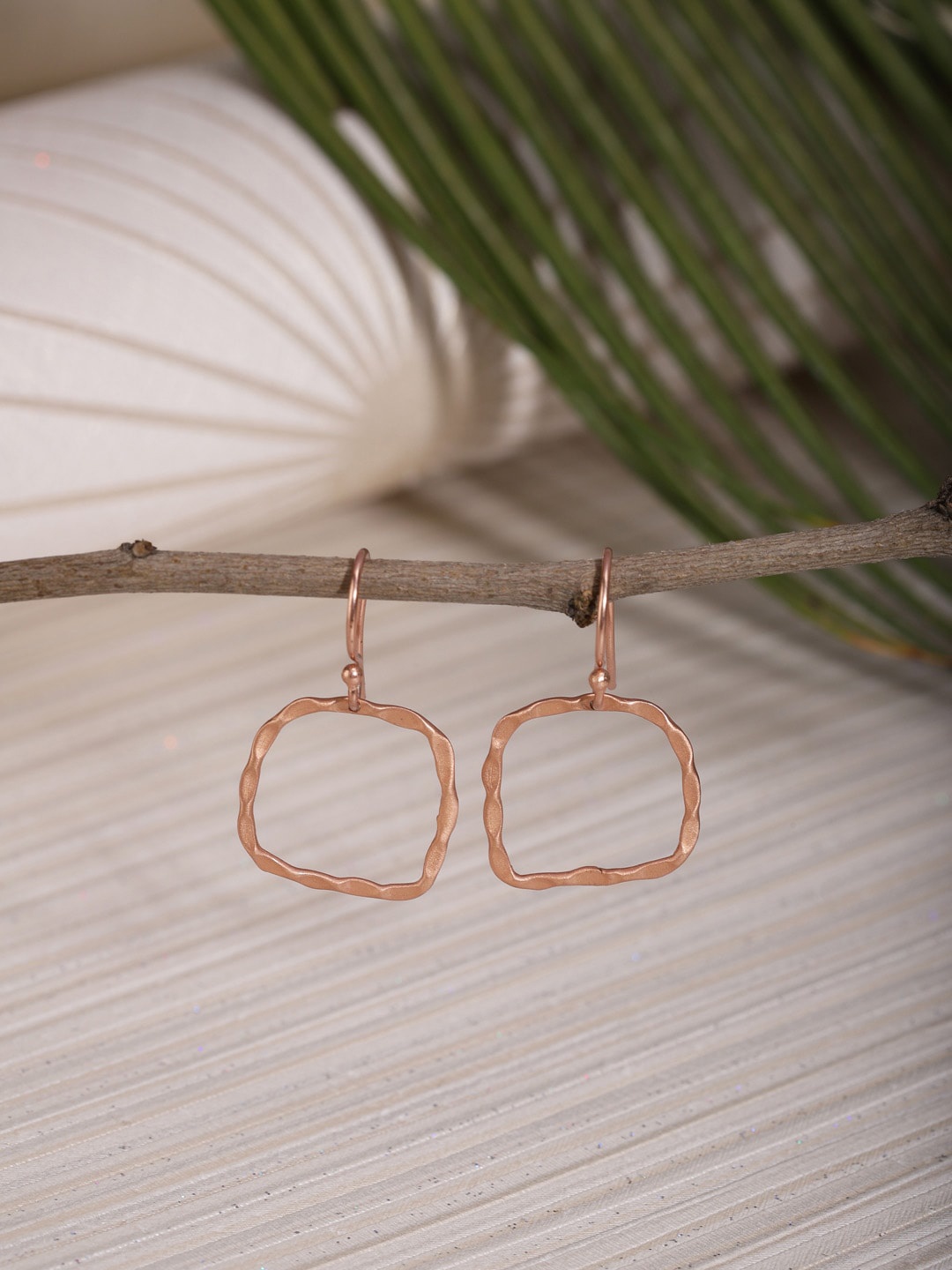 

Berserk Rose Gold Square Drop Earrings