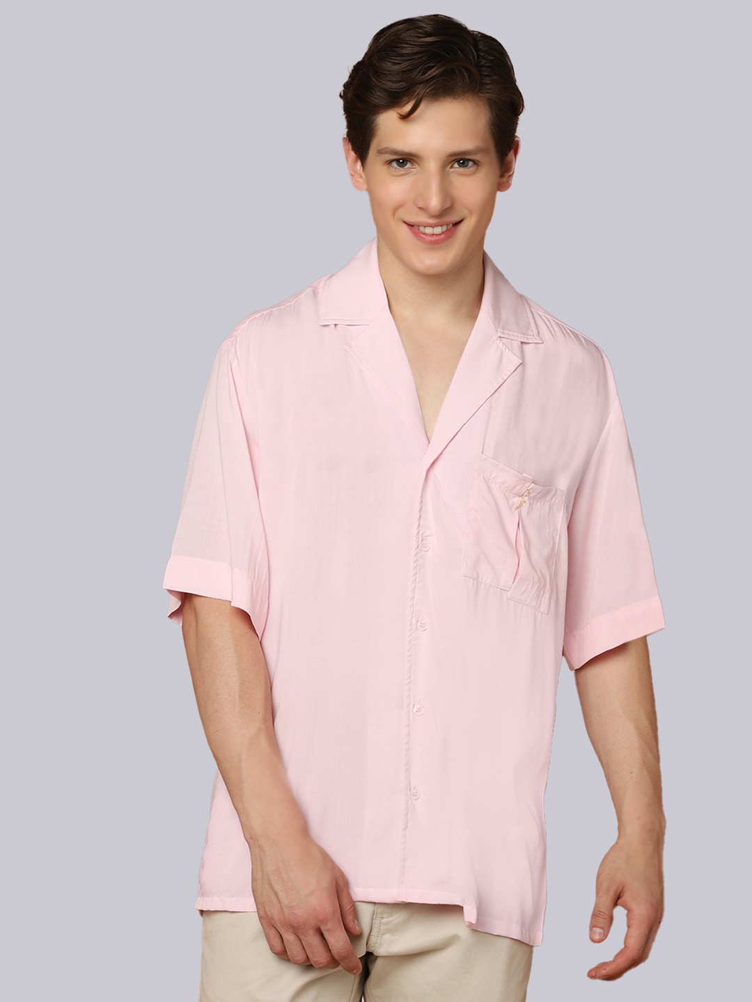

SHABERRY Men Pink Casual Shirt