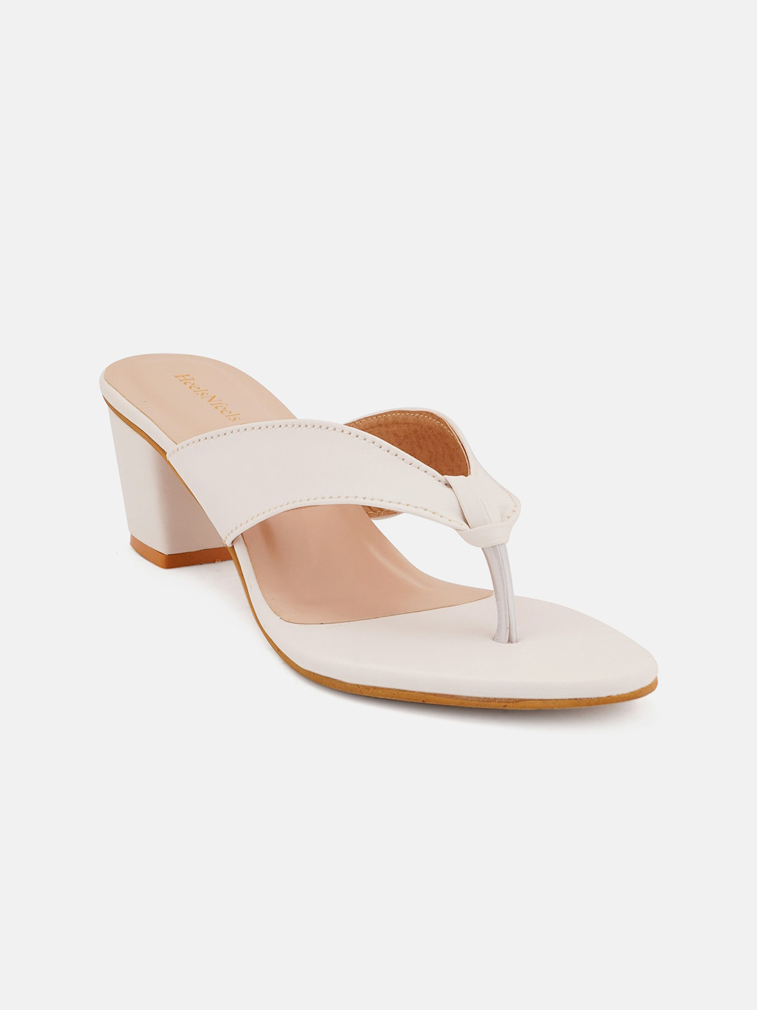 

HEELSNFEELS White Embellished Party Block Sandals