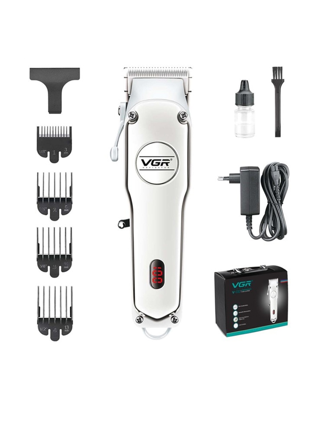 

VGR Men Black 032 Trimmer, Silver