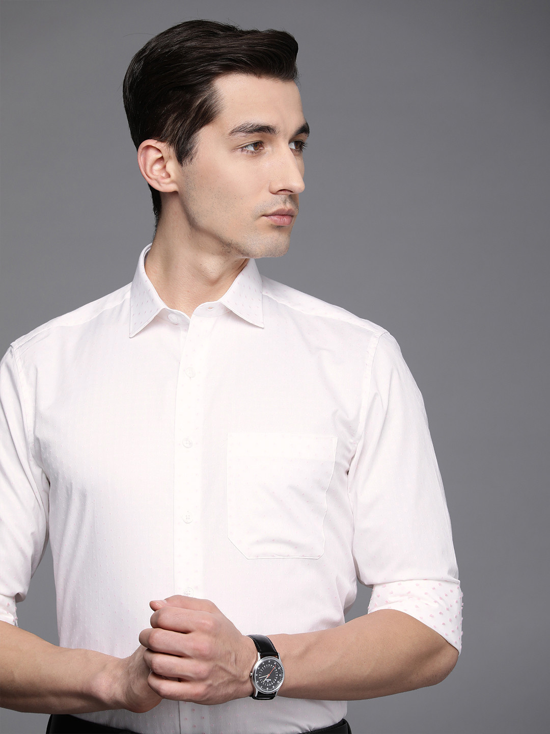 

Louis Philippe Slim Fit Cotton Formal Shirt, White