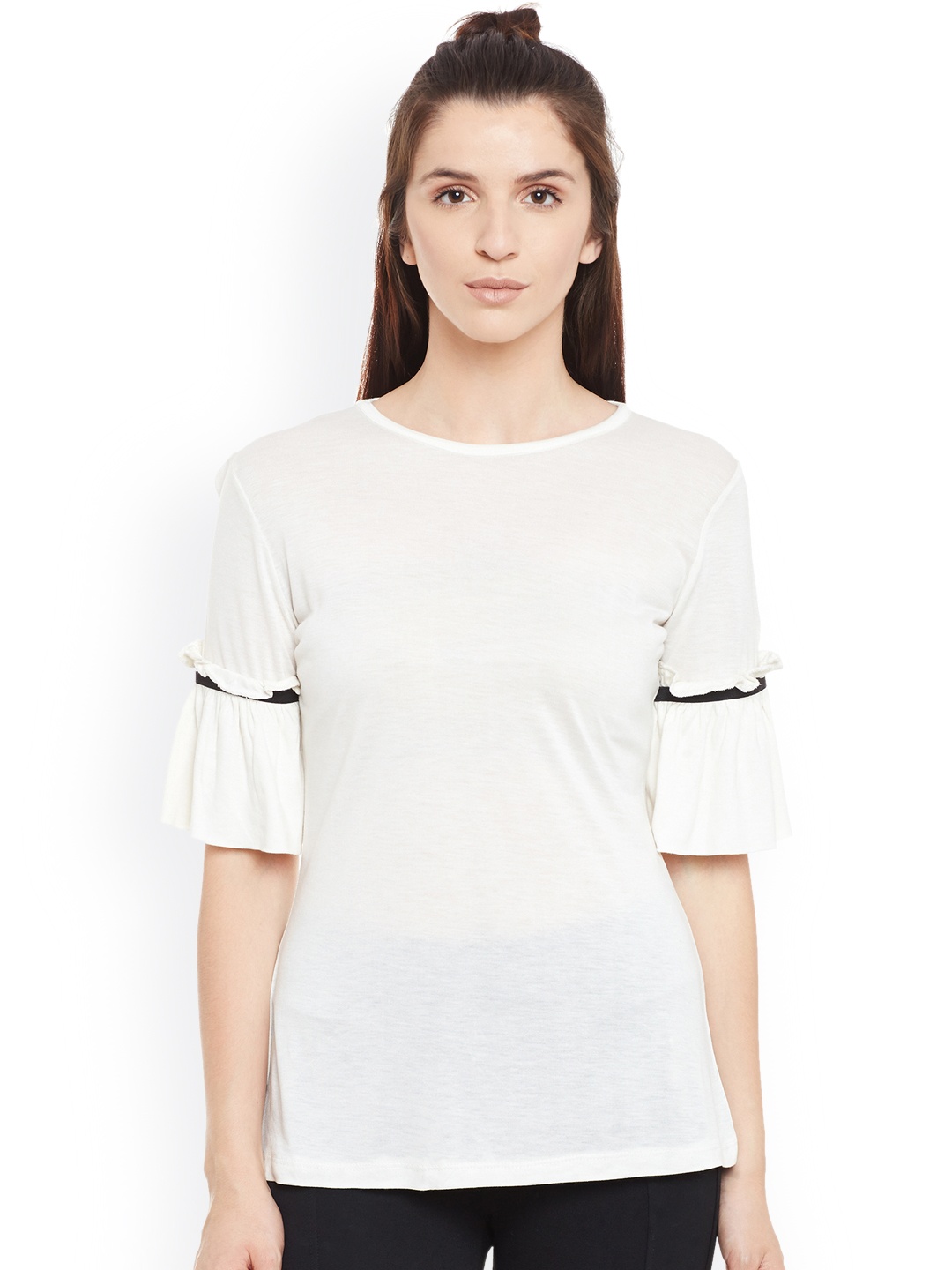 

Belle Fille Women White Solid Top