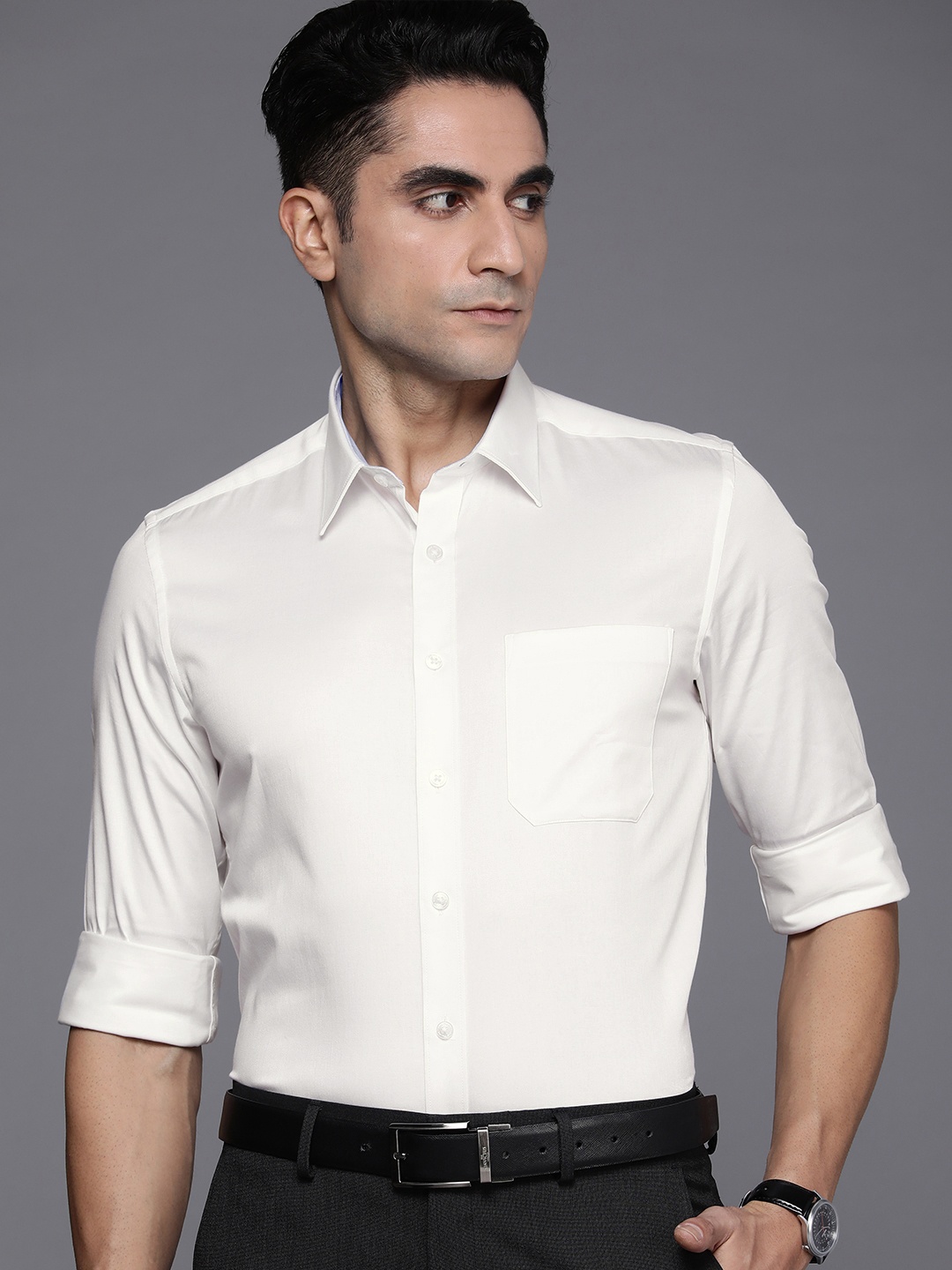 

Louis Philippe Men Off White Slim Fit Formal Shirt