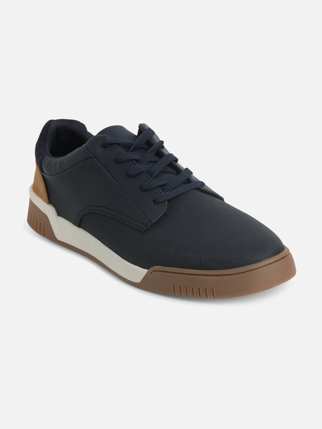 

ALDO Men Navy Blue Textured Sneakers