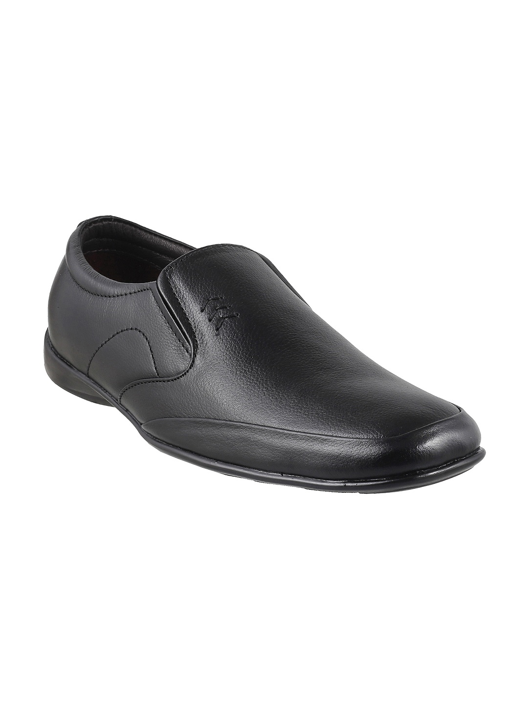 

Mochi Men Black Leather Semiformal Slip-Ons