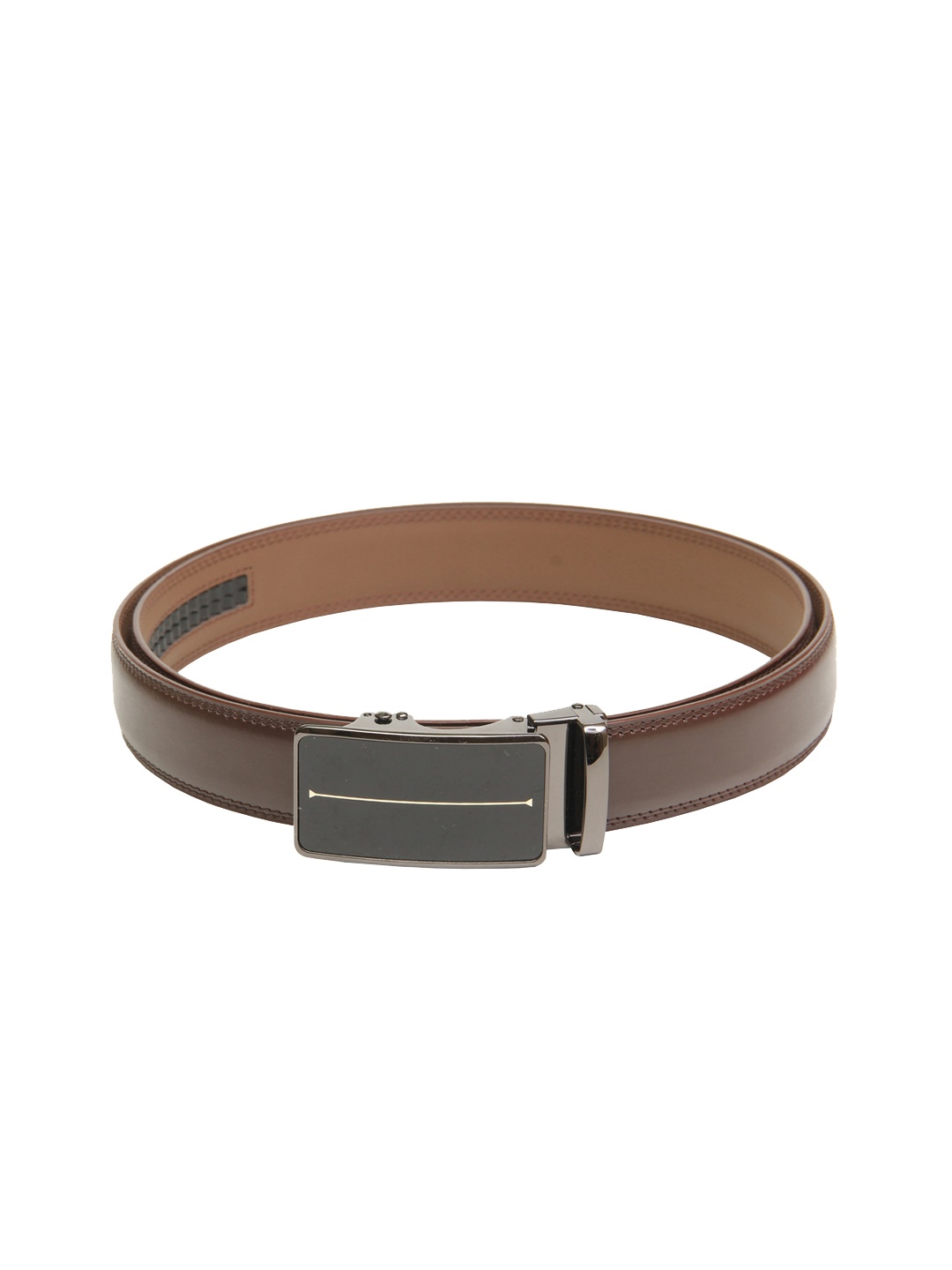 

Calvadoss Men Brown PU Interlock Belt