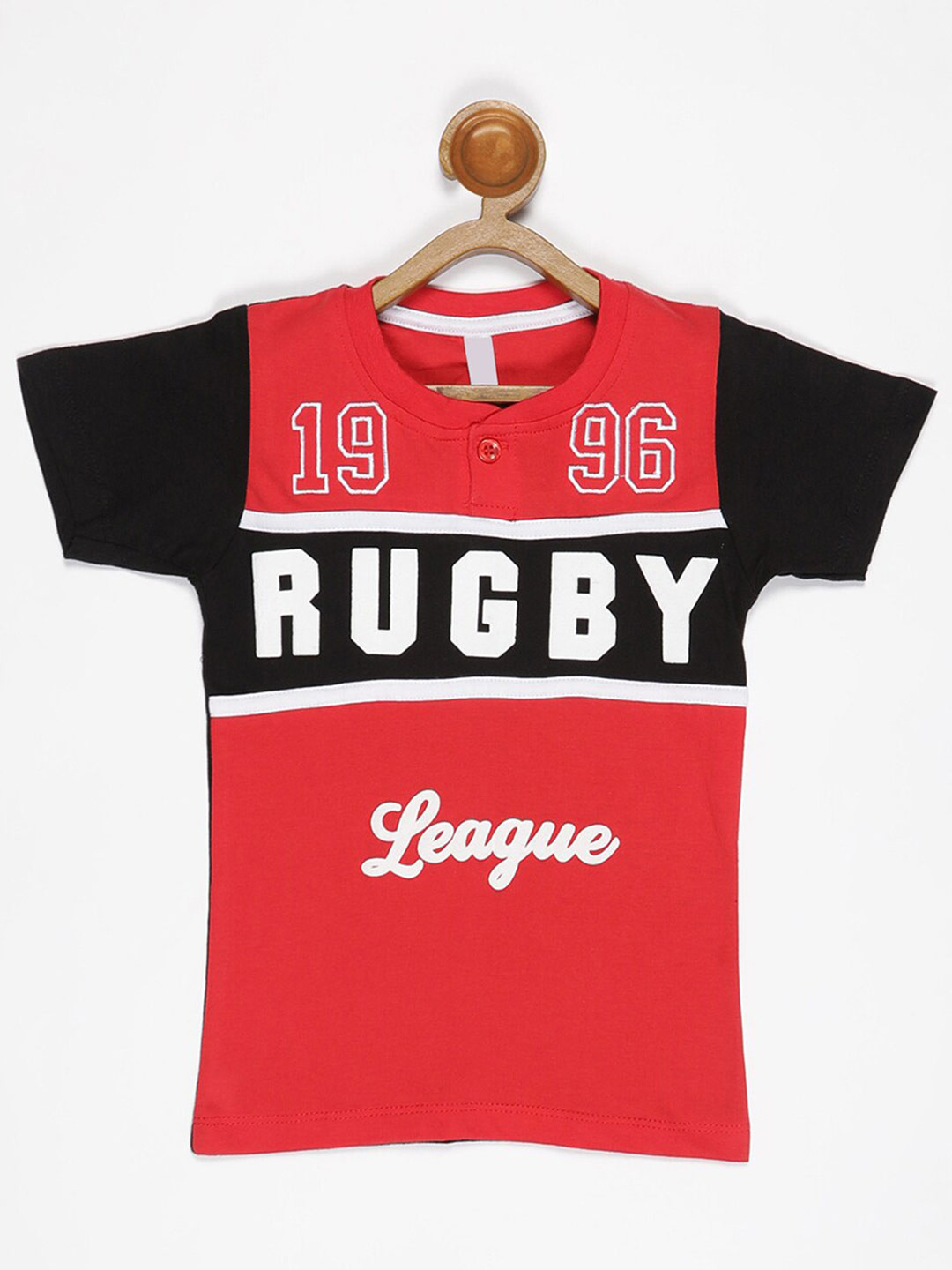 

V2 Value & Variety Boys Black Colourblocked Applique T-shirt