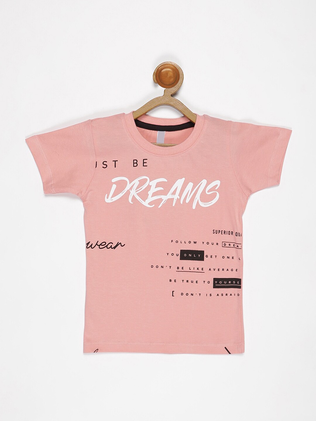 

V2 Value & Variety Boys Peach-Coloured Typography Printed T-shirt