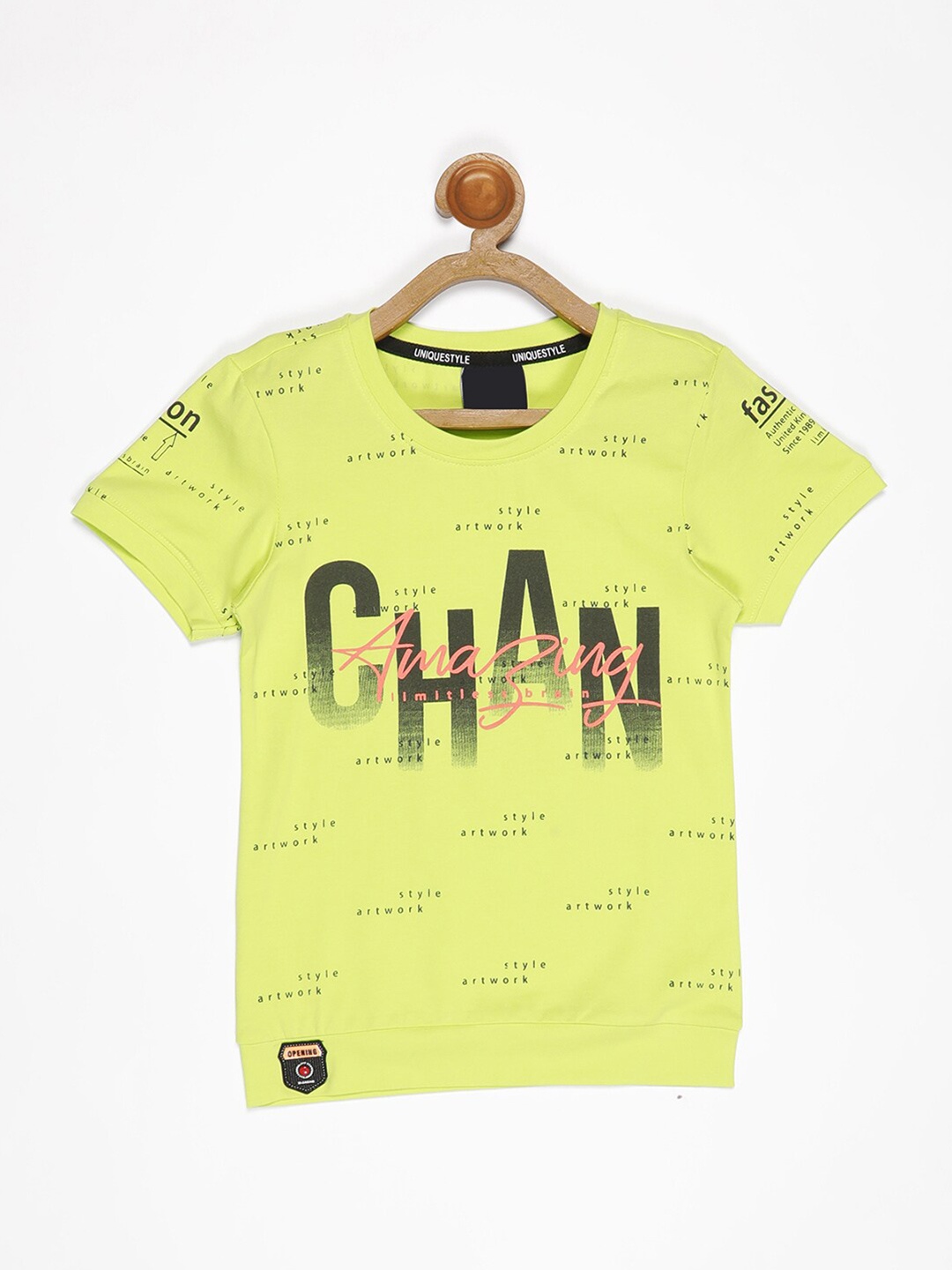 

V2 Value & Variety Boys Green Typography Printed T-shirt