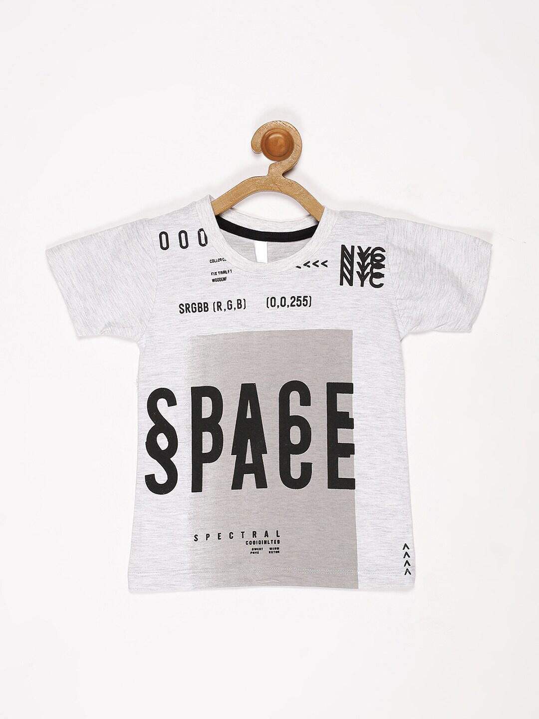 

V2 Value & Variety Boys Grey Typography Printed T-shirt