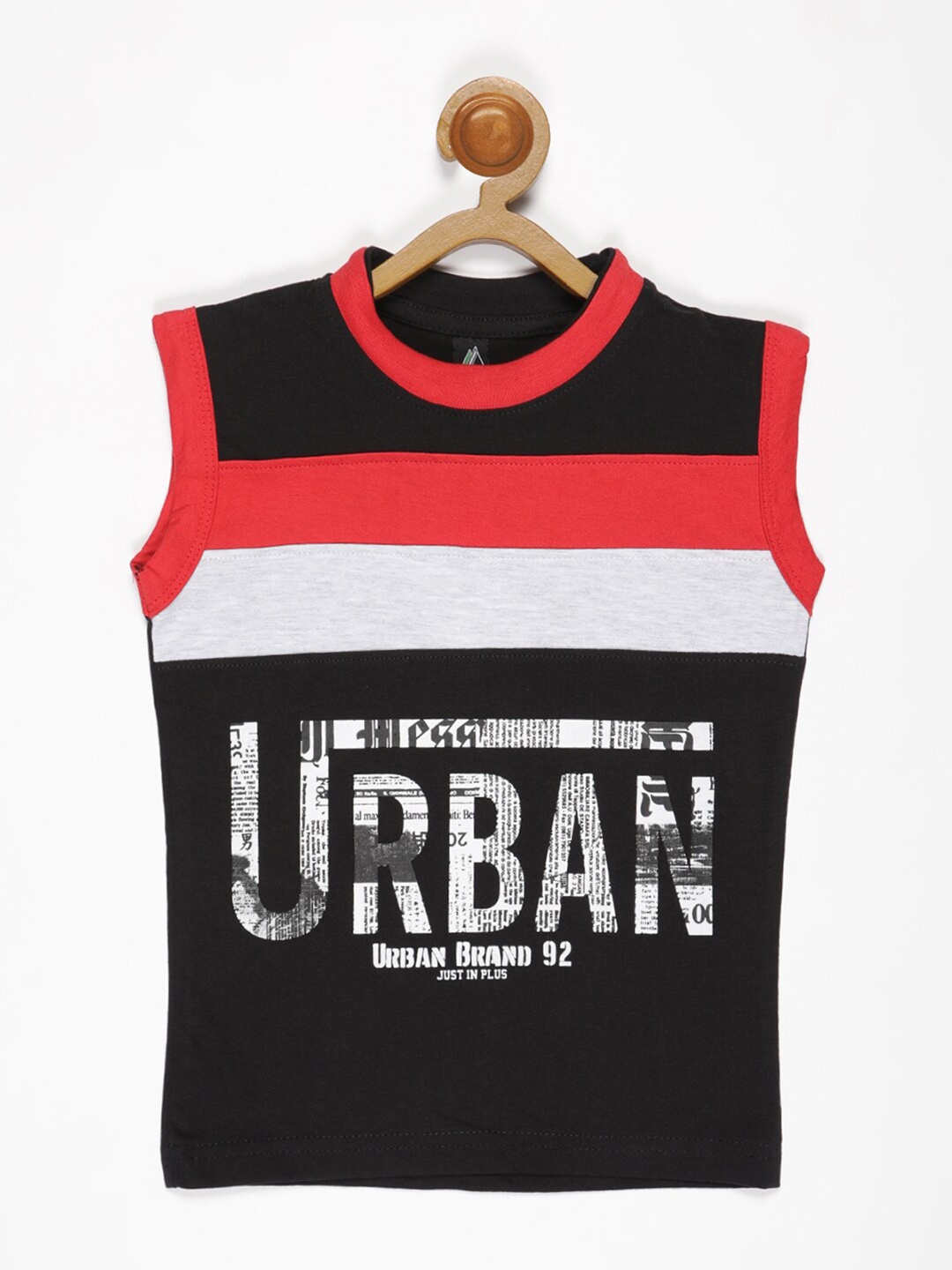 

V2 Value & Variety Boys Black & Red Colourblocked T-shirt