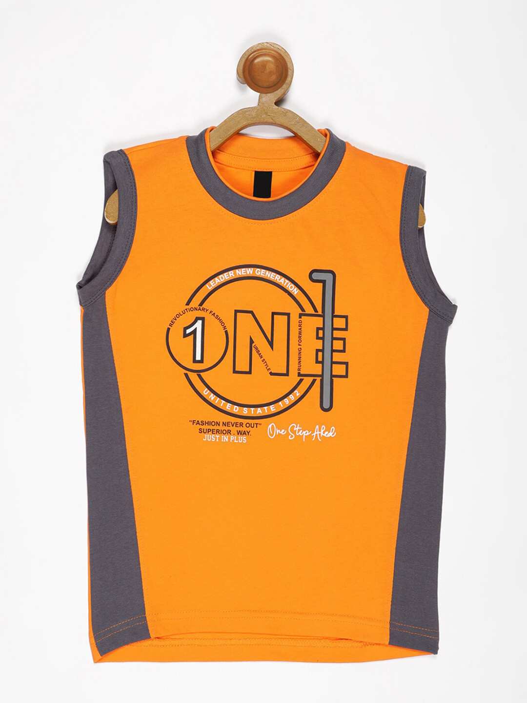 

V2 Value & Variety Boys Orange Typography Printed T-shirt
