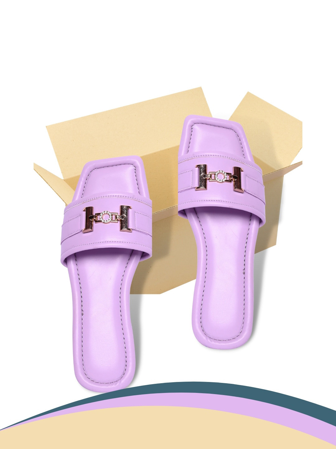 

PERY PAO Women Purple Printed Flats