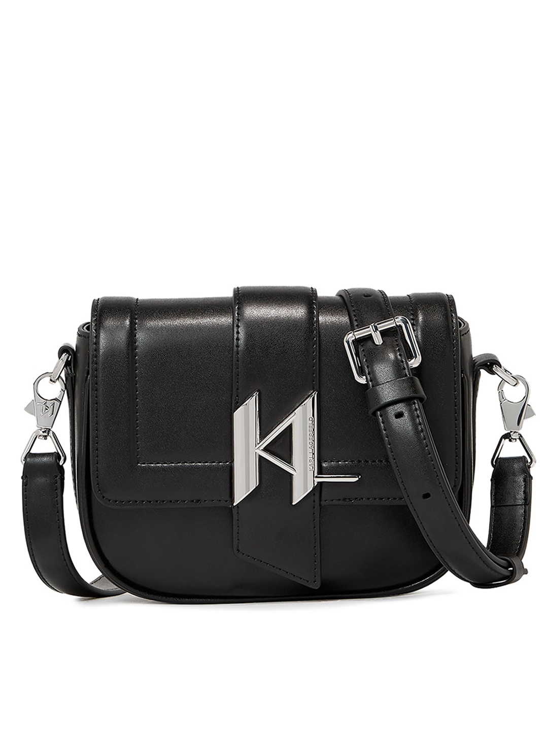 

Karl Lagerfeld Leather Swagger Crossbody Bag, Black