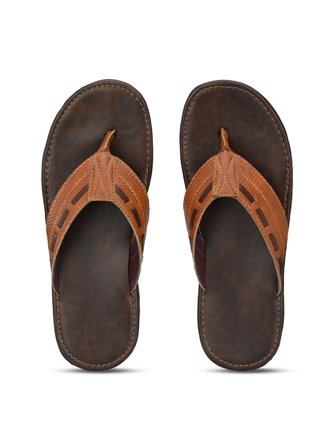 

Alleviater Men Tan & Brown Thong Flip-Flops