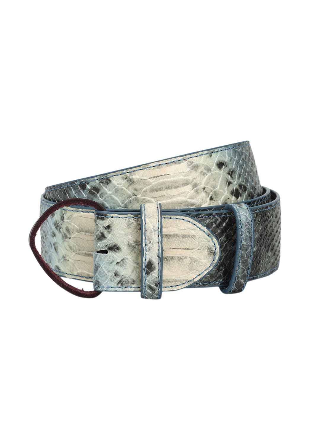 

ELLIOT RHODES Men Blue Textured Leather Belt