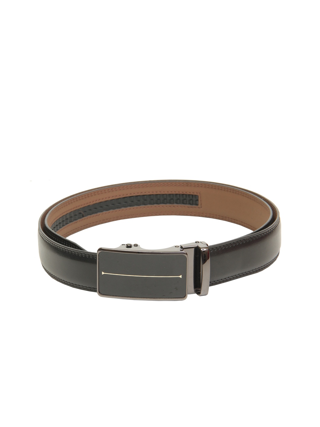 

Calvadoss Men Black Textured PU Belt