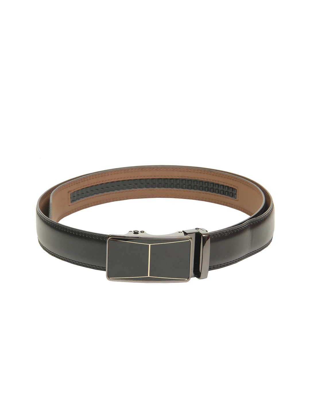 

Calvadoss Men Black Textured PU Belt