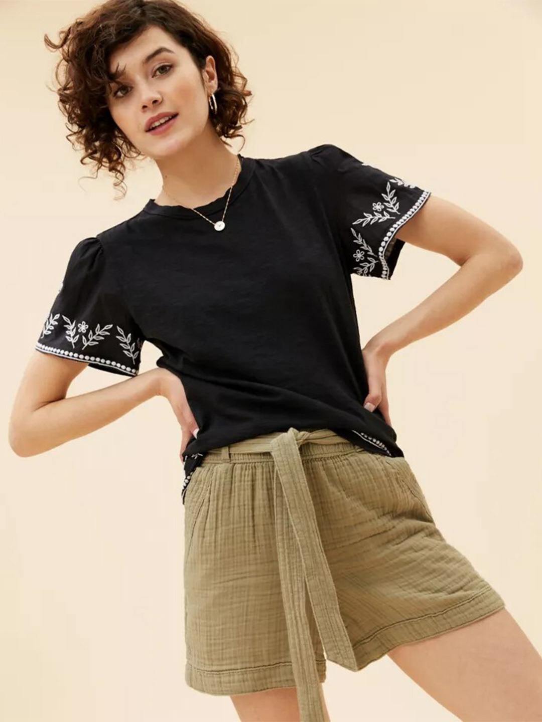 

Marks & Spencer Black & White Print Top
