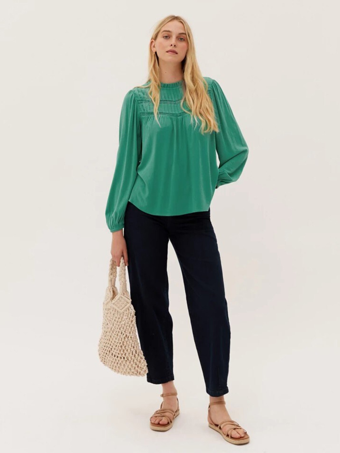 

Marks & Spencer Green Bishop Sleeves Top