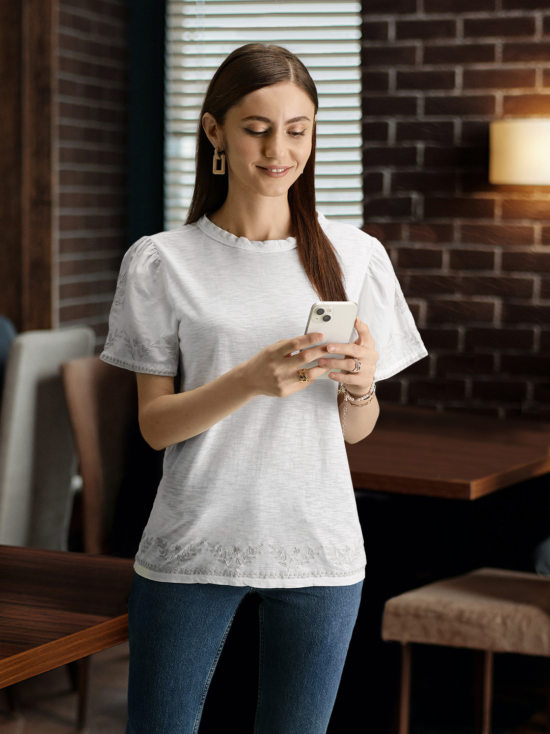 

Marks & Spencer White Floral Print Top