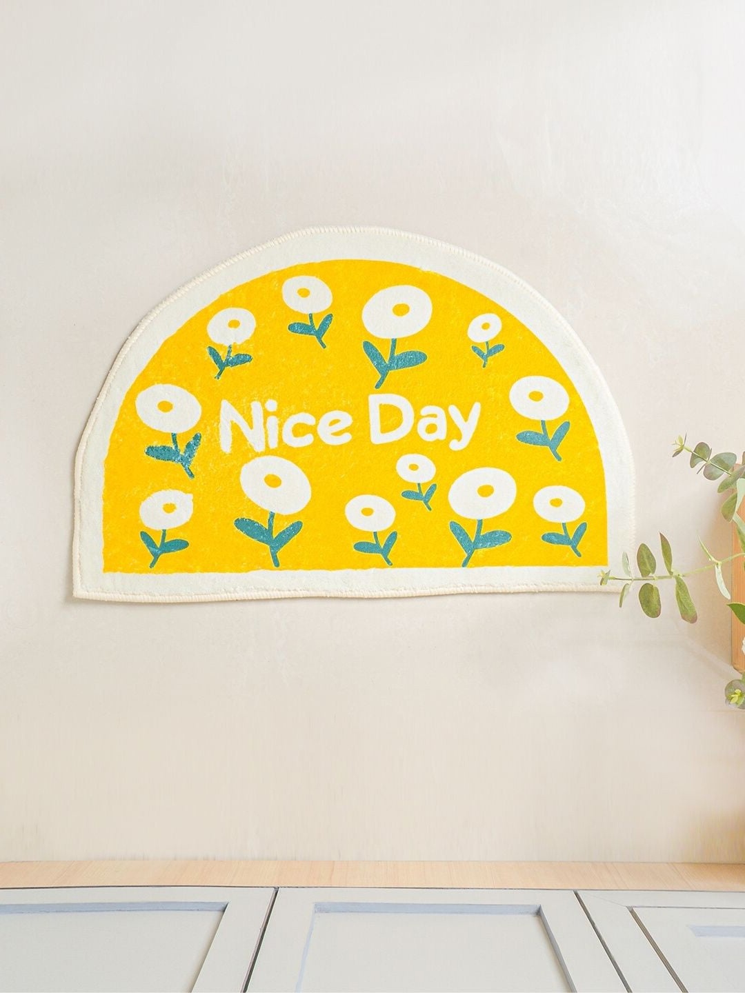 

Nestasia Yellow & Off White Floral Doormat