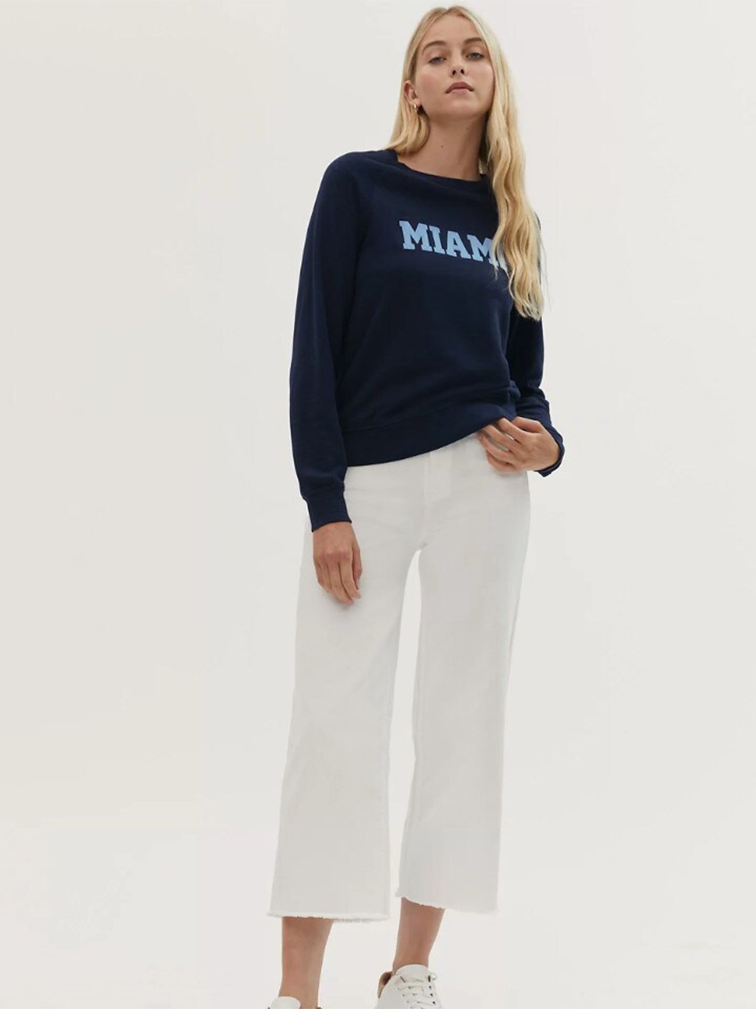

Marks & Spencer Women Navy Blue Typography Sweatshirt