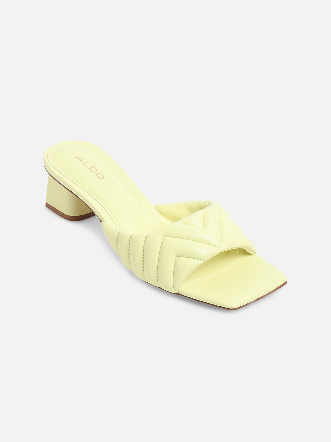 

ALDO Women Yellow Textured Synthetic Block Heels