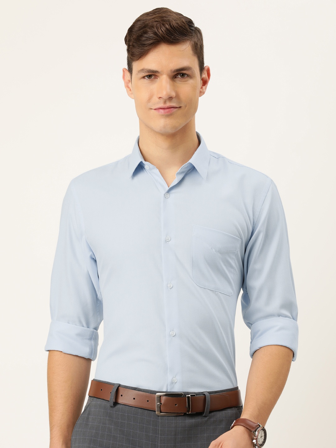 

Peter England Men Blue Slim Fit Formal Shirt