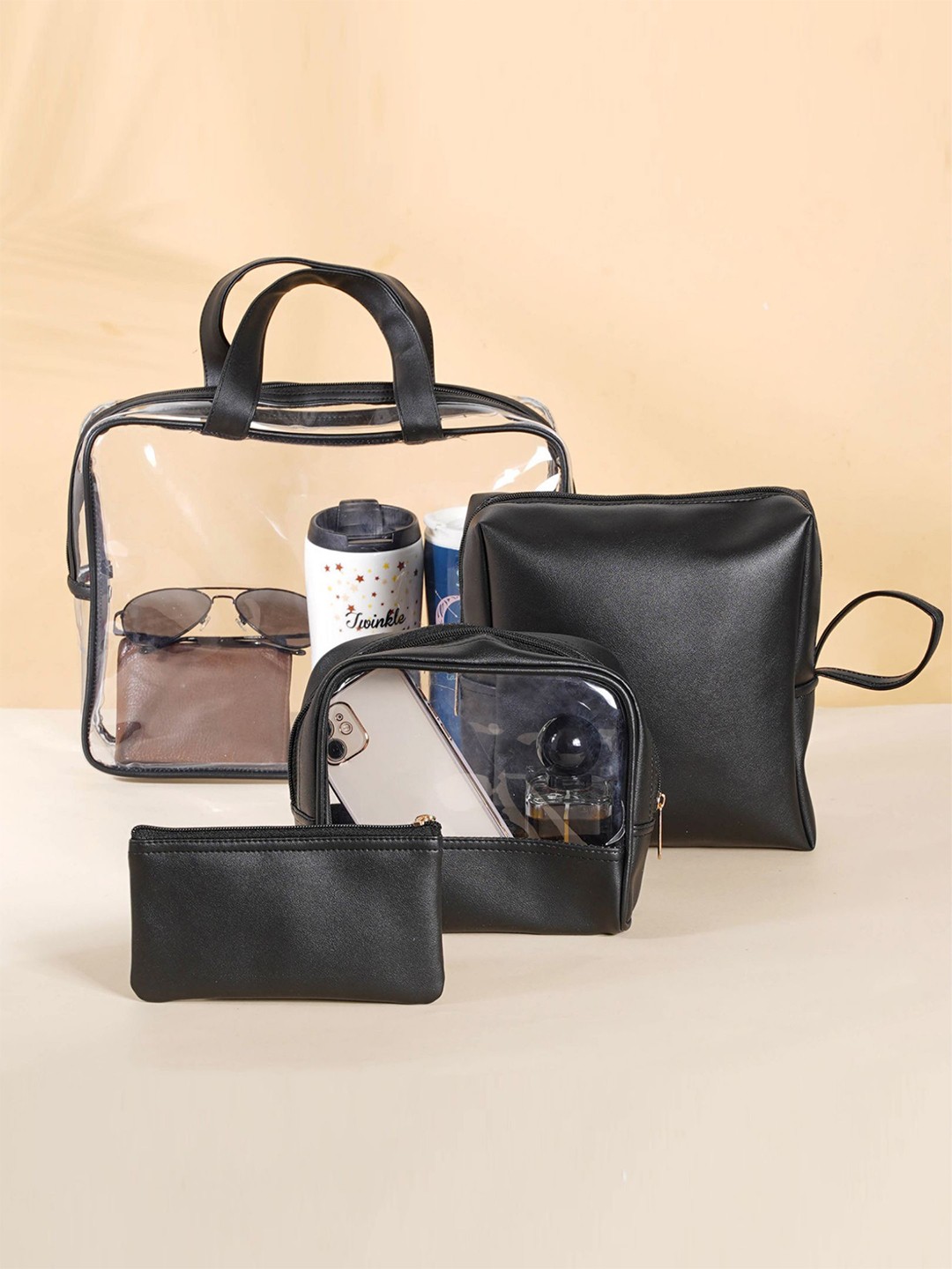 

Nestasia Set of 4 Black Travel Kit