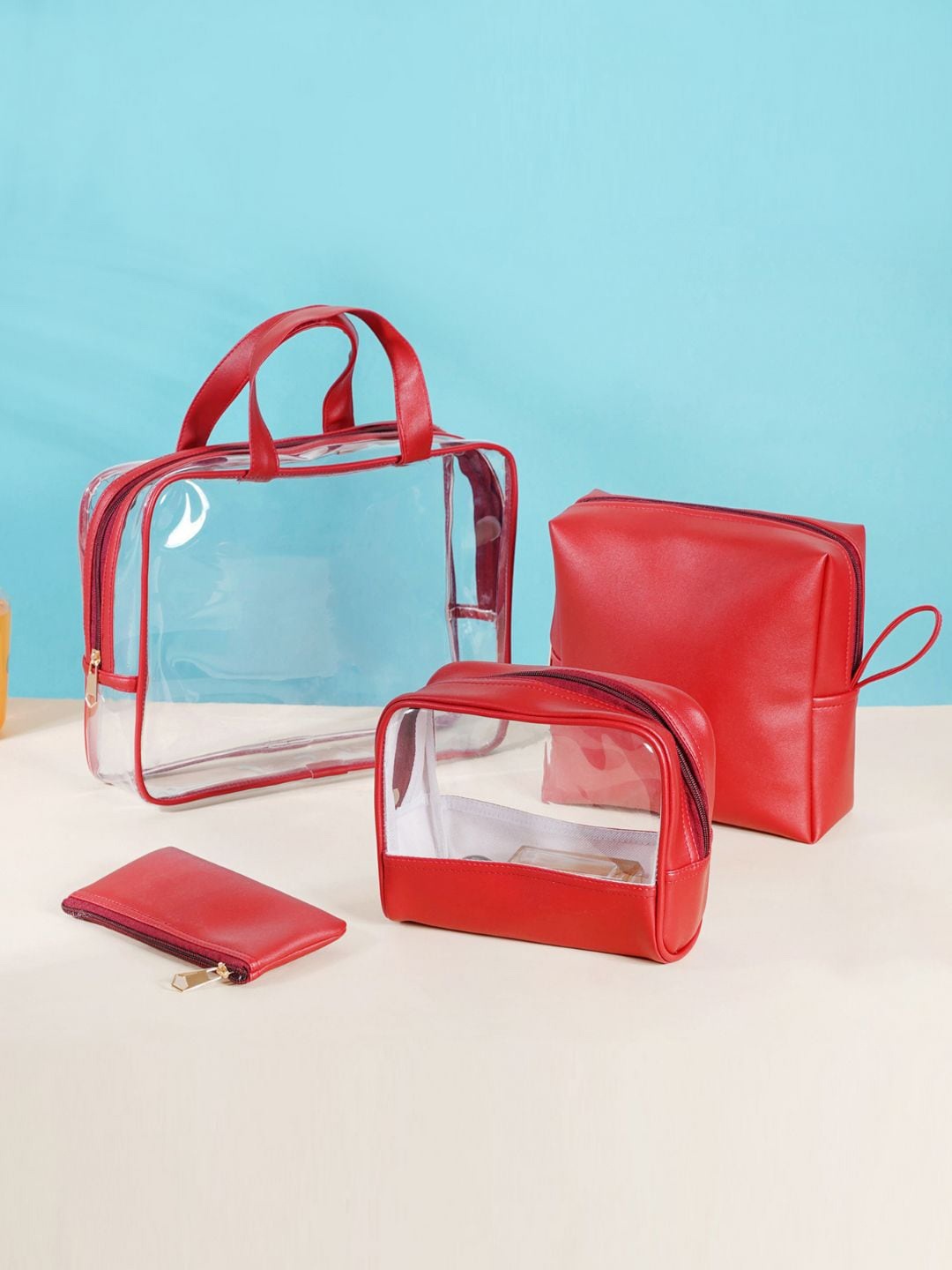 

Nestasia Set of 4 Red Travel Kit