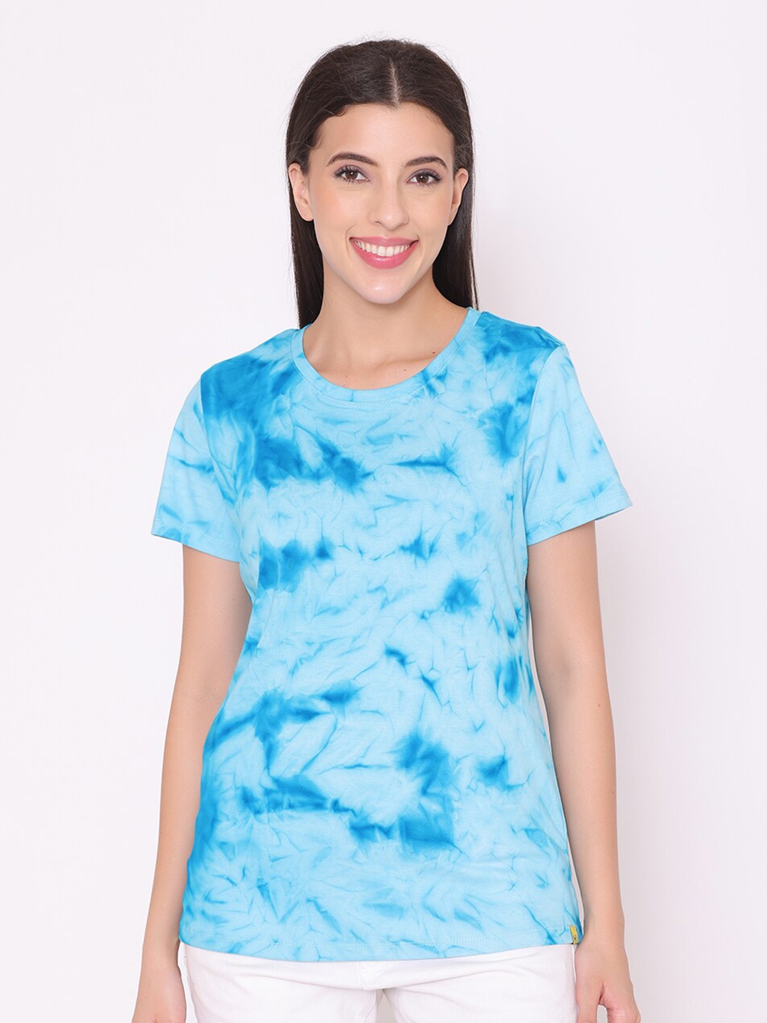 

TITTLI Women Blue & cyan Printed T-shirt