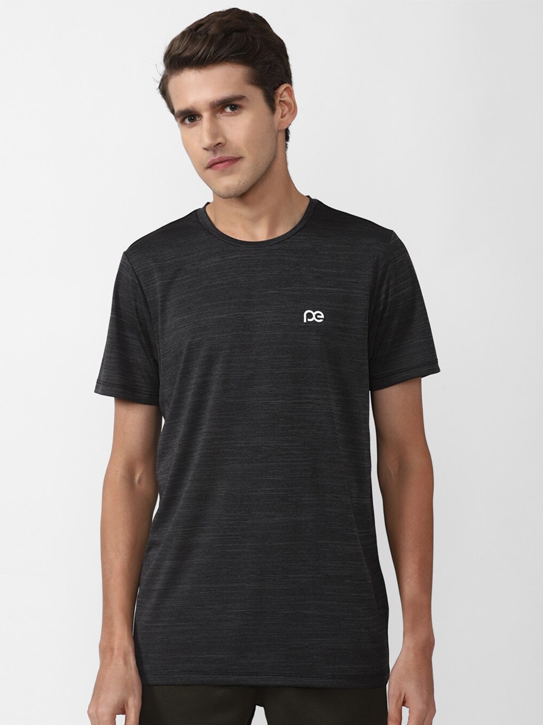 

Peter England Casuals Men Black Applique Slim Fit T-shirt