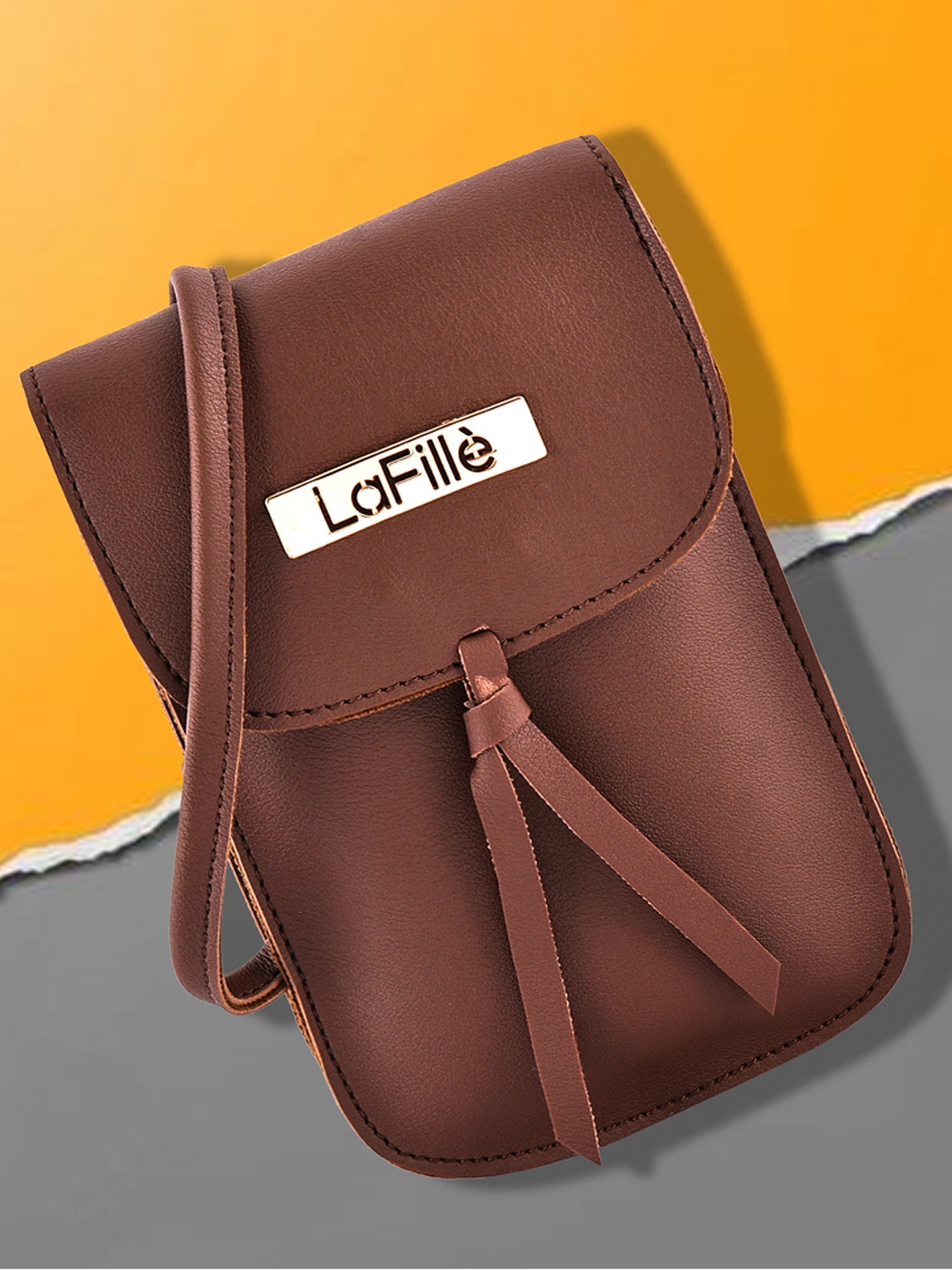 

LaFille Brown PU Structured Sling Bag