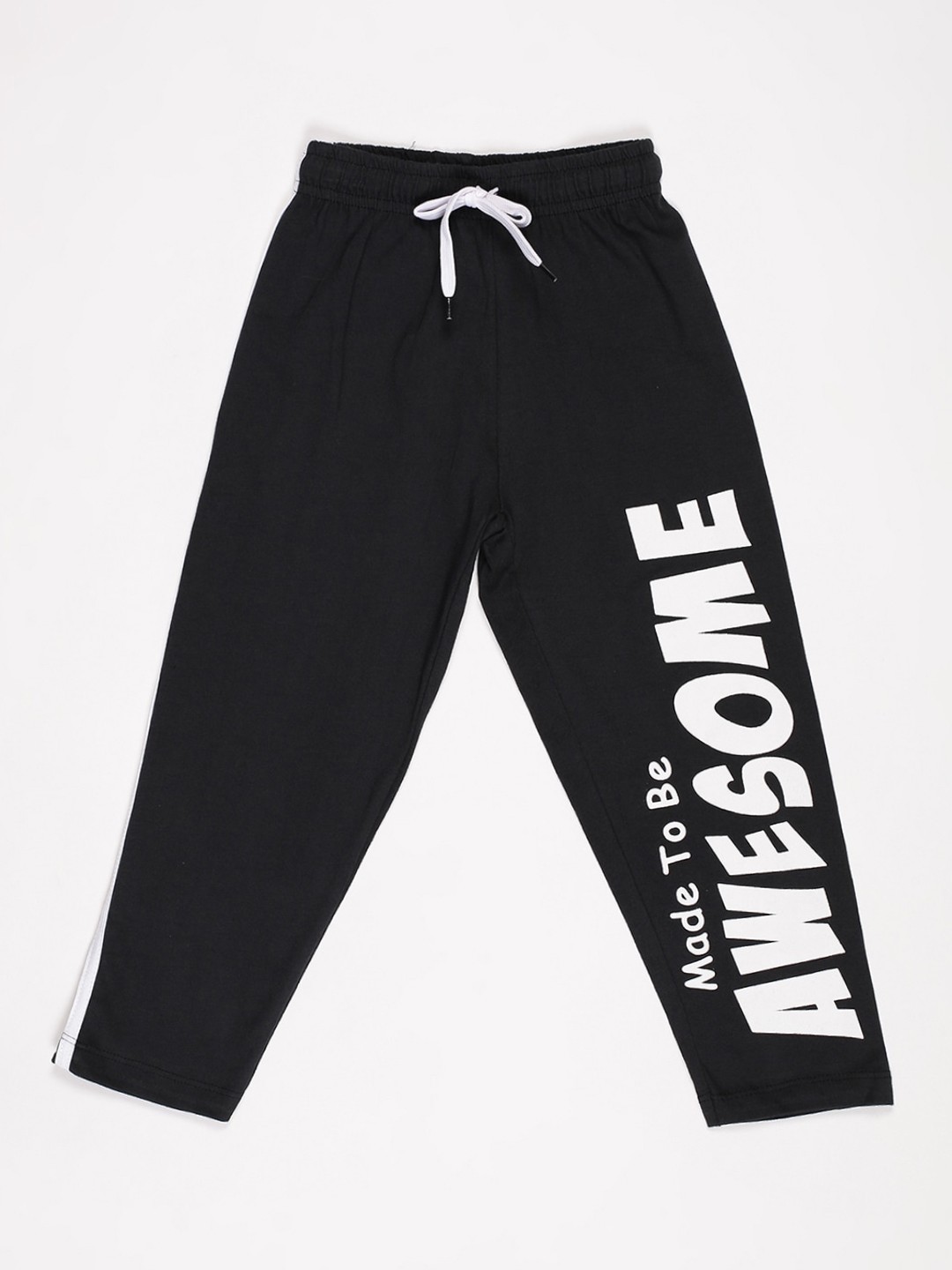 

V2 Value & Variety Boys Black & White Solid Cotton Lounge Pants