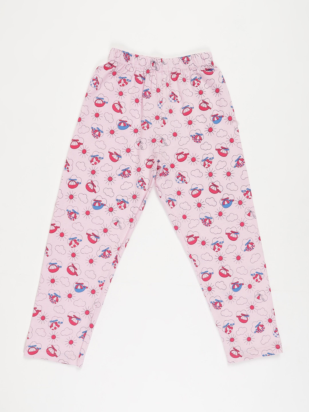 

V2 Value & Variety Girls Pink Printed Cotton Lounge Pants