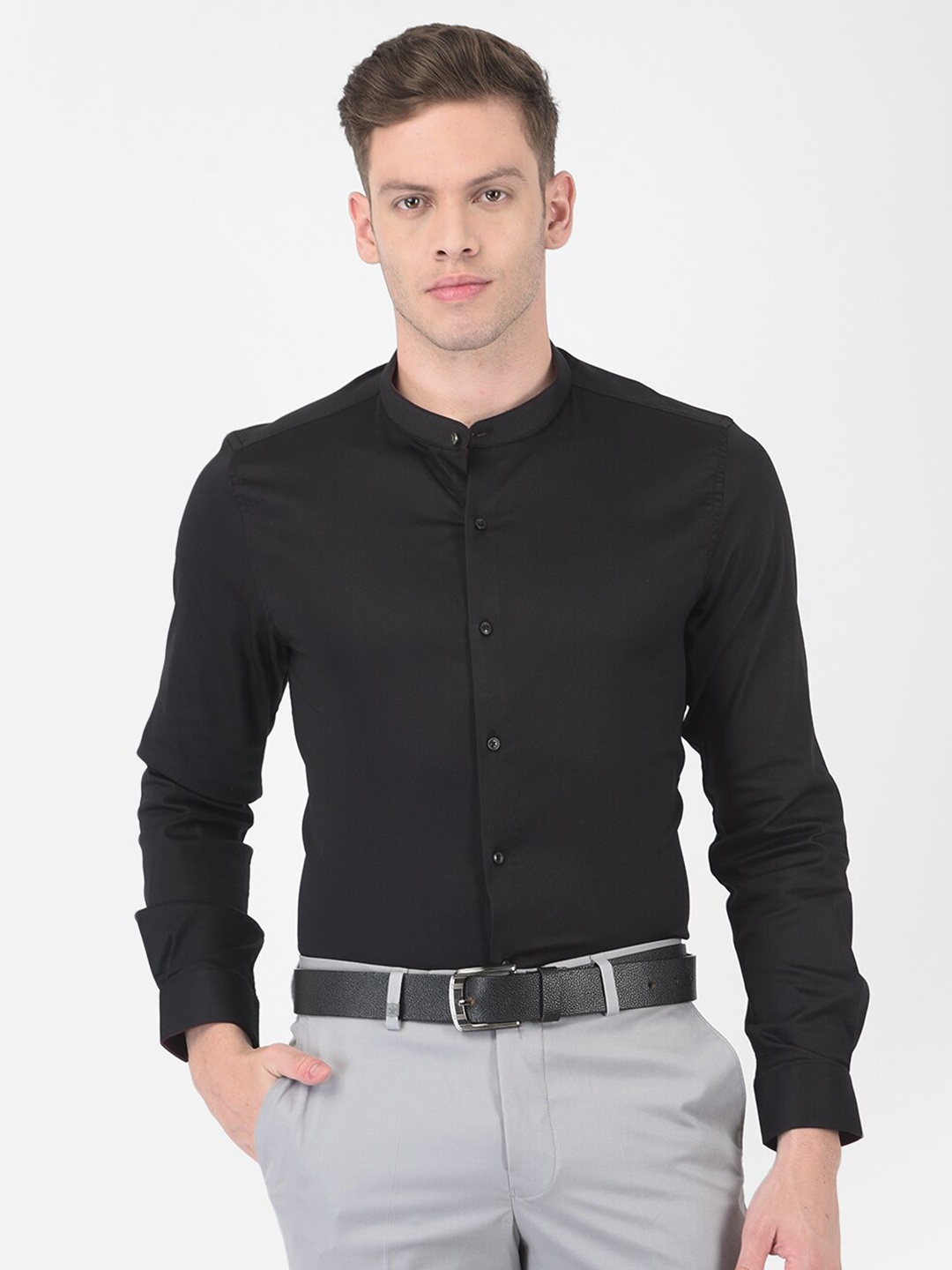 

Turtle Men Slim Fit Semiformal Shirt, Black