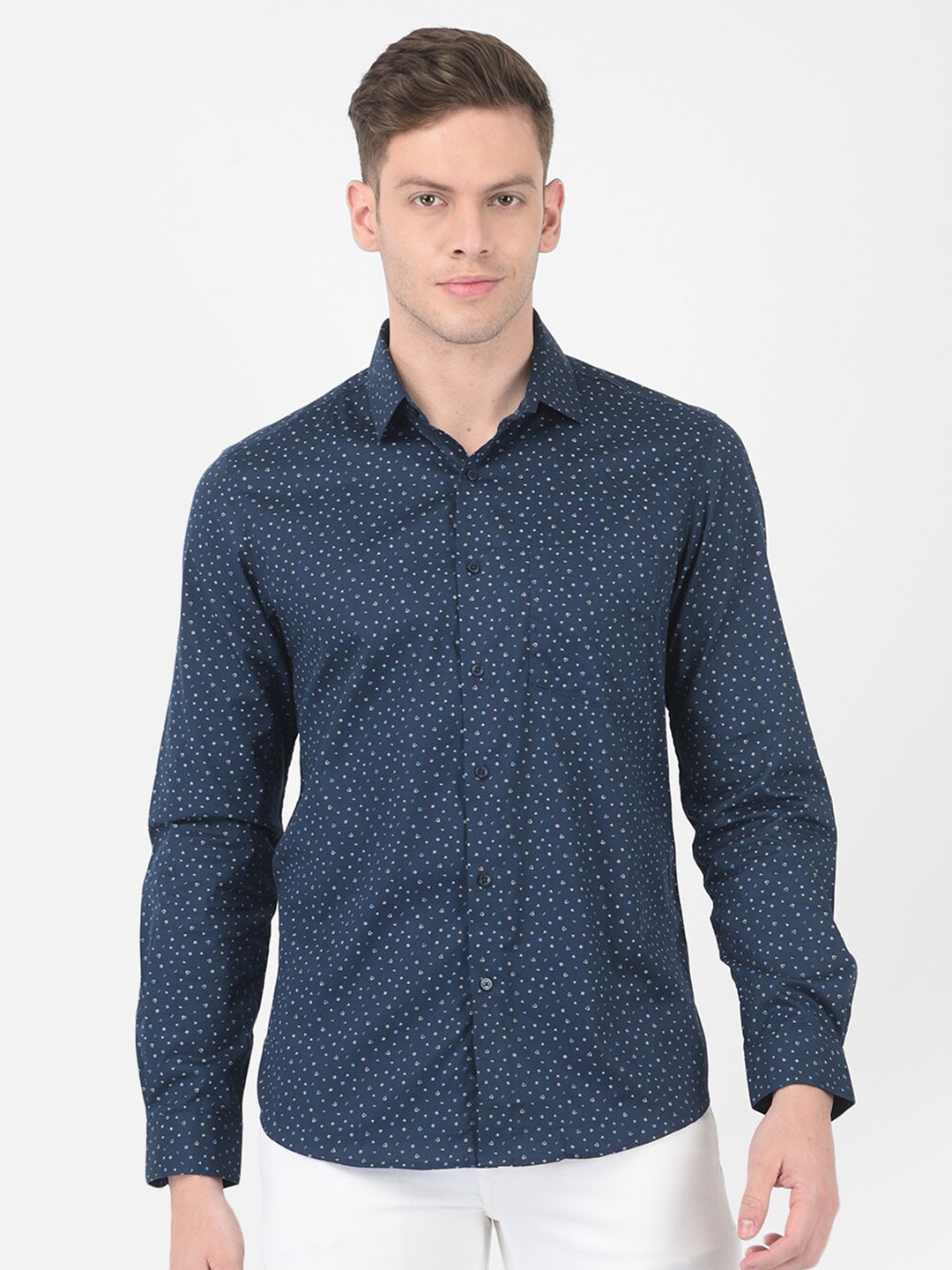 

Turtle Men Blue Printed Casual Shirt