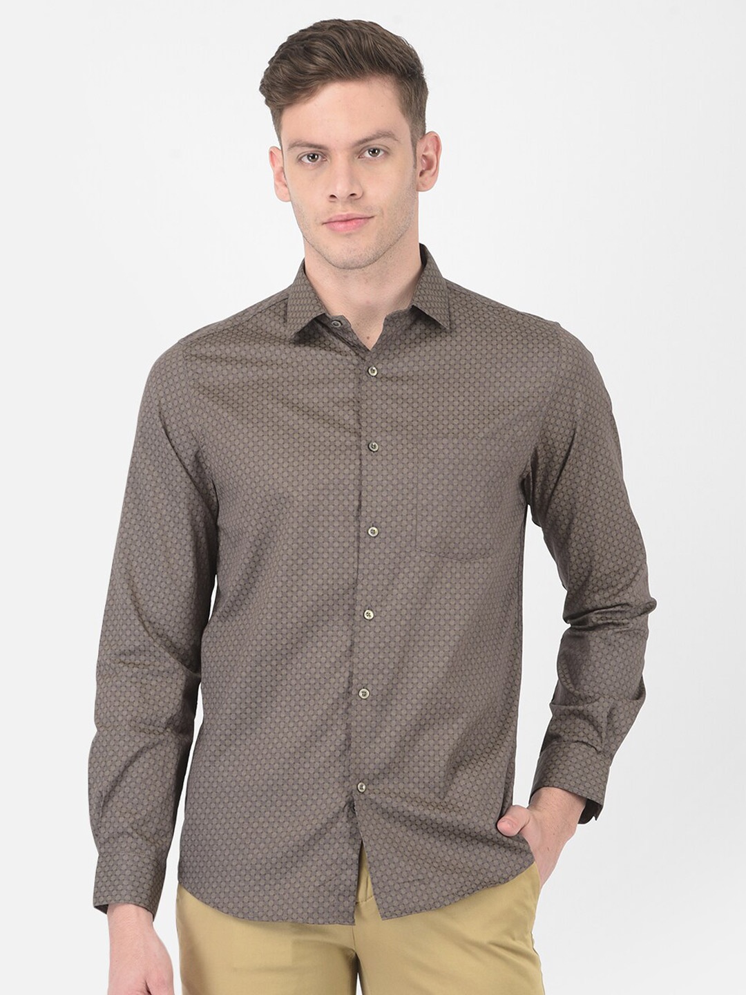 

Turtle Men Grey Regular Fit Printed Cotton Shirts