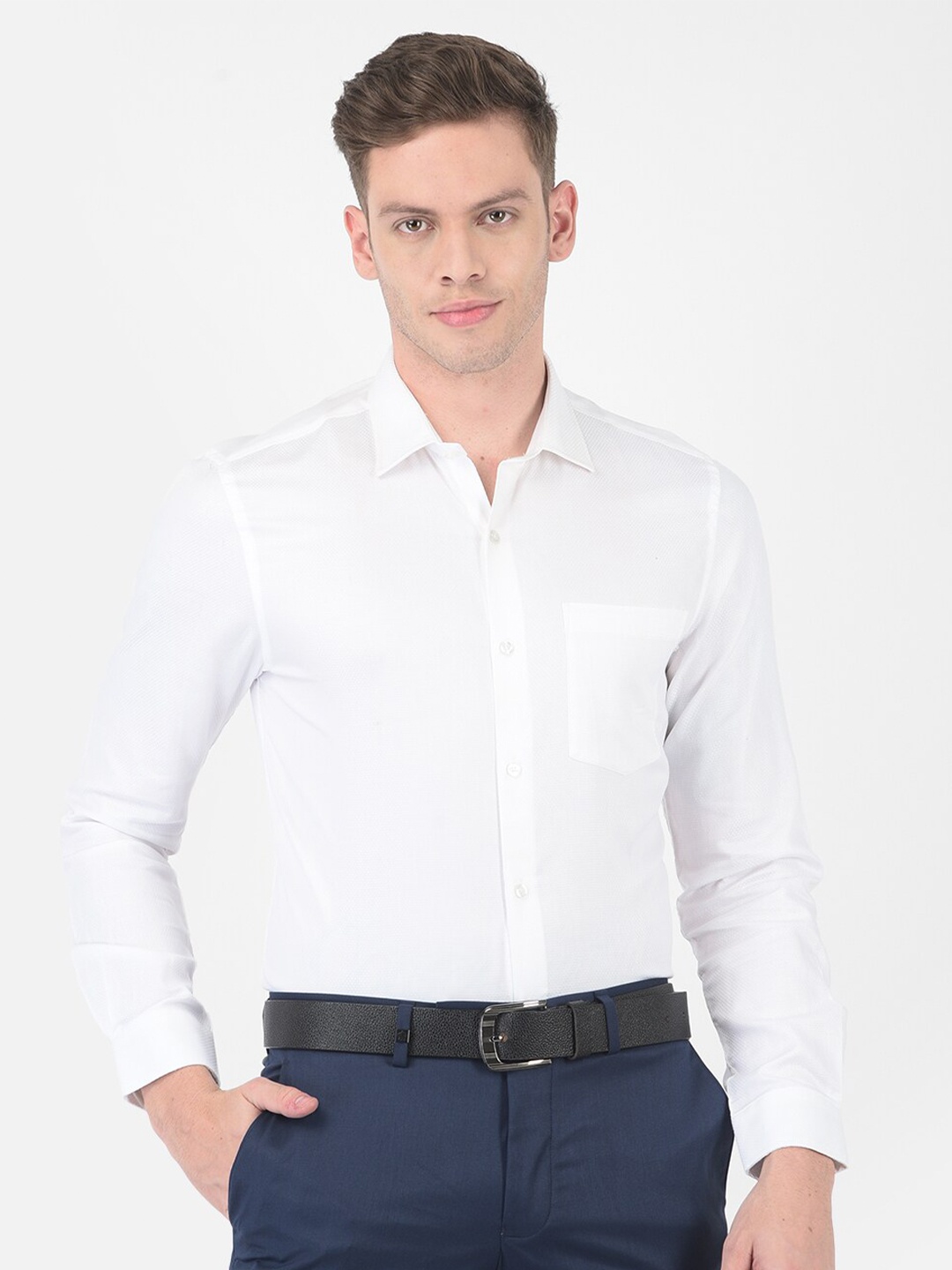 

Turtle Men White Slim Fit Formal Shirt