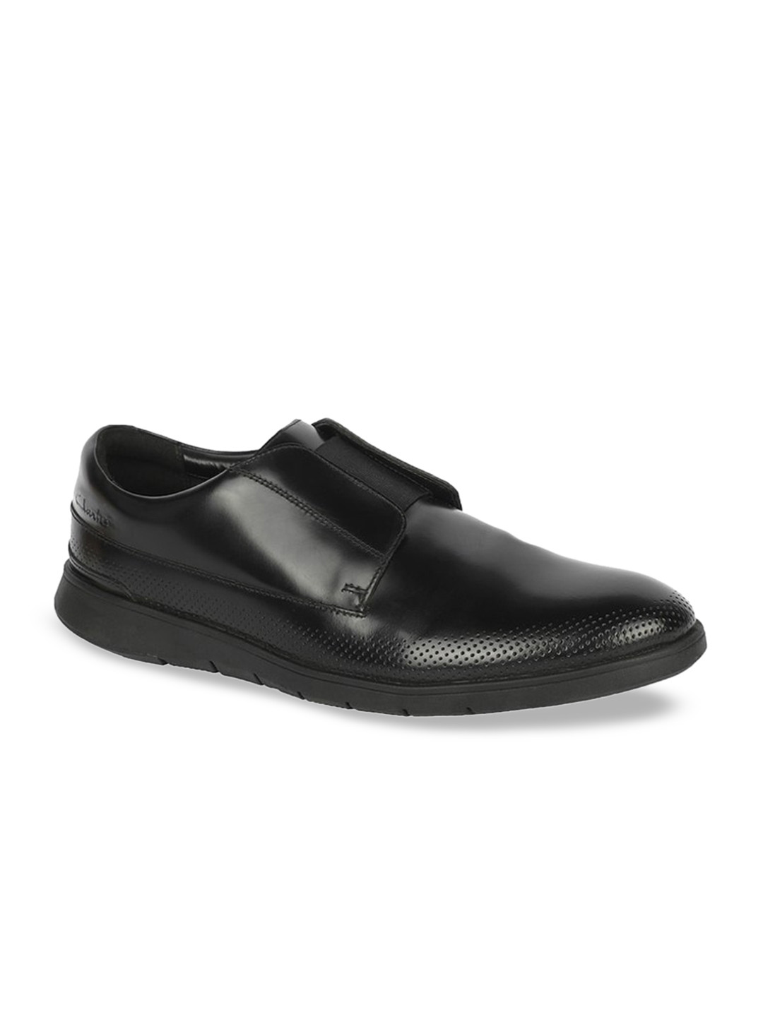 

Clarks Men Black Leather Slip-On Sneakers
